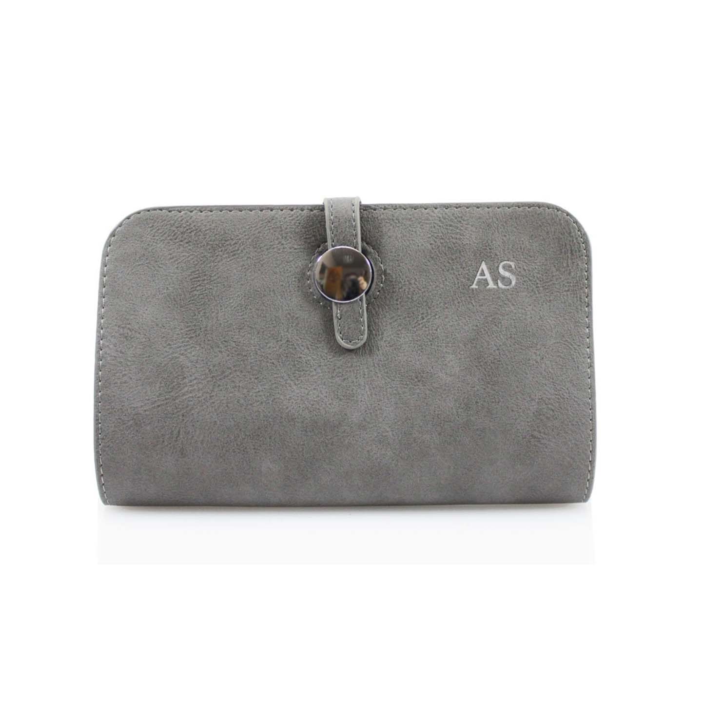 Carnaby Of London Silver Embossed Monogram Initial Fold Purse Wallet for Women - Perfect for Parties, Weddings & Everyday Use