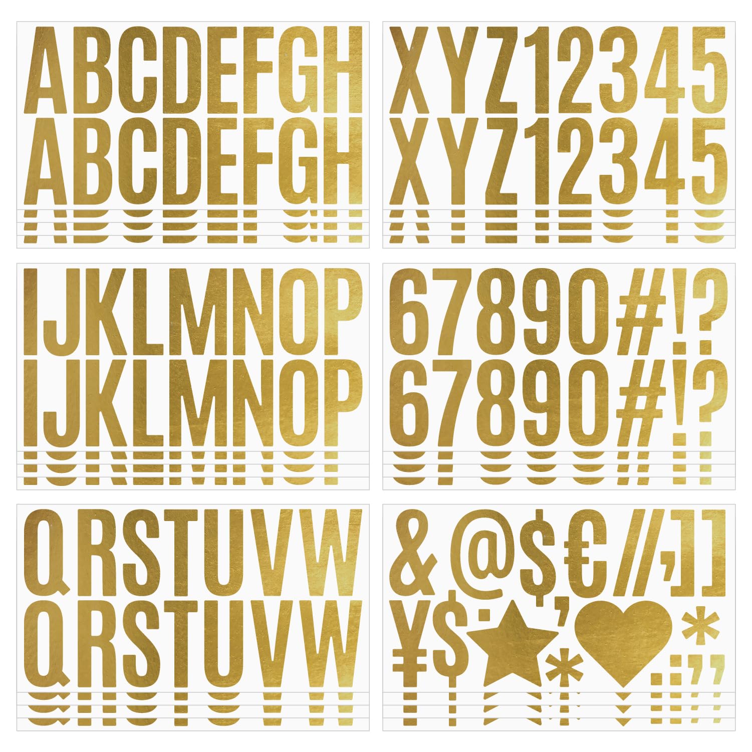 24 Sheets 2.5 Inch Gold Letter Stickers - Metallic Alphabet Stickers for DIY Crafts, Scrapbooking, Mailbox Numbers, Cars & Laptops - Waterproof Self-Adhesive Vinyl Stickers for Bulletin Boards, Posters, Motorcycles & Home Decor