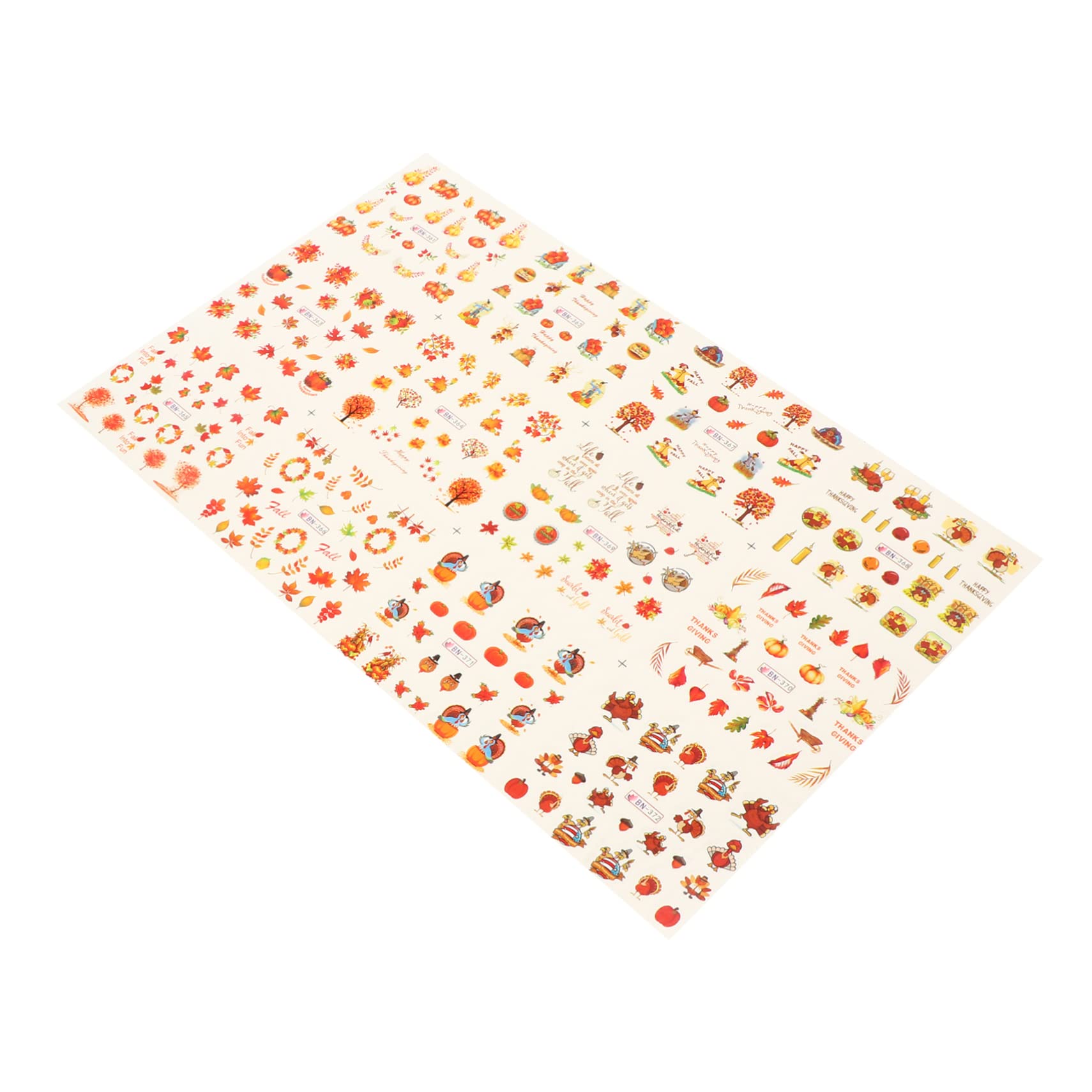 Premium Thanksgiving Nail Stickers - 12pcs Foil Animal & Maple Leaf Nail Decals for Fall Manicure - Perfect for Halloween, Autumn Parties & Holiday Nail Art