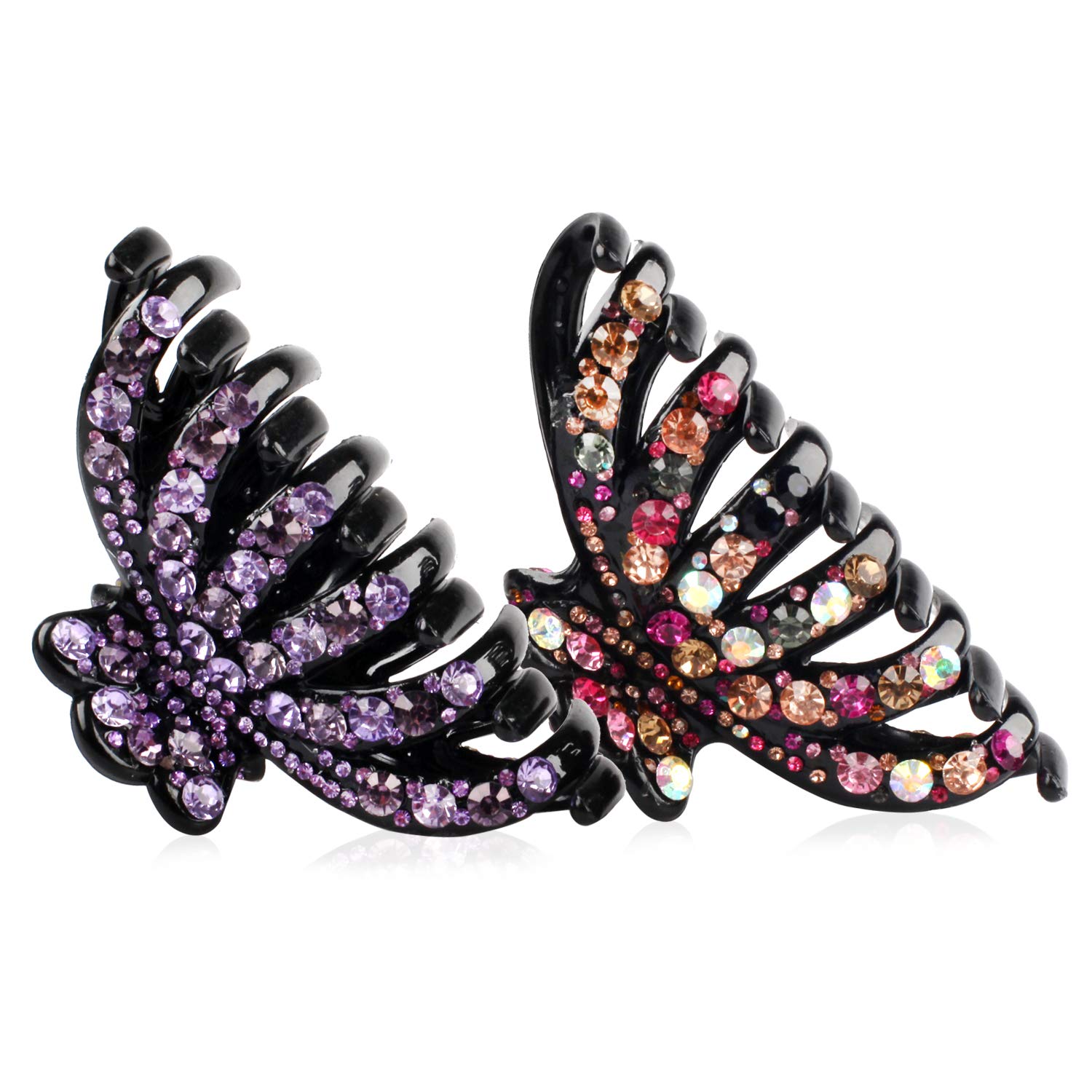5 Inch Large Sparkly Crystal Hair Clips - Fashion Hair Claw Accessories for Women (Pack of 2) - Perfect for Parties, Weddings & Everyday Styling