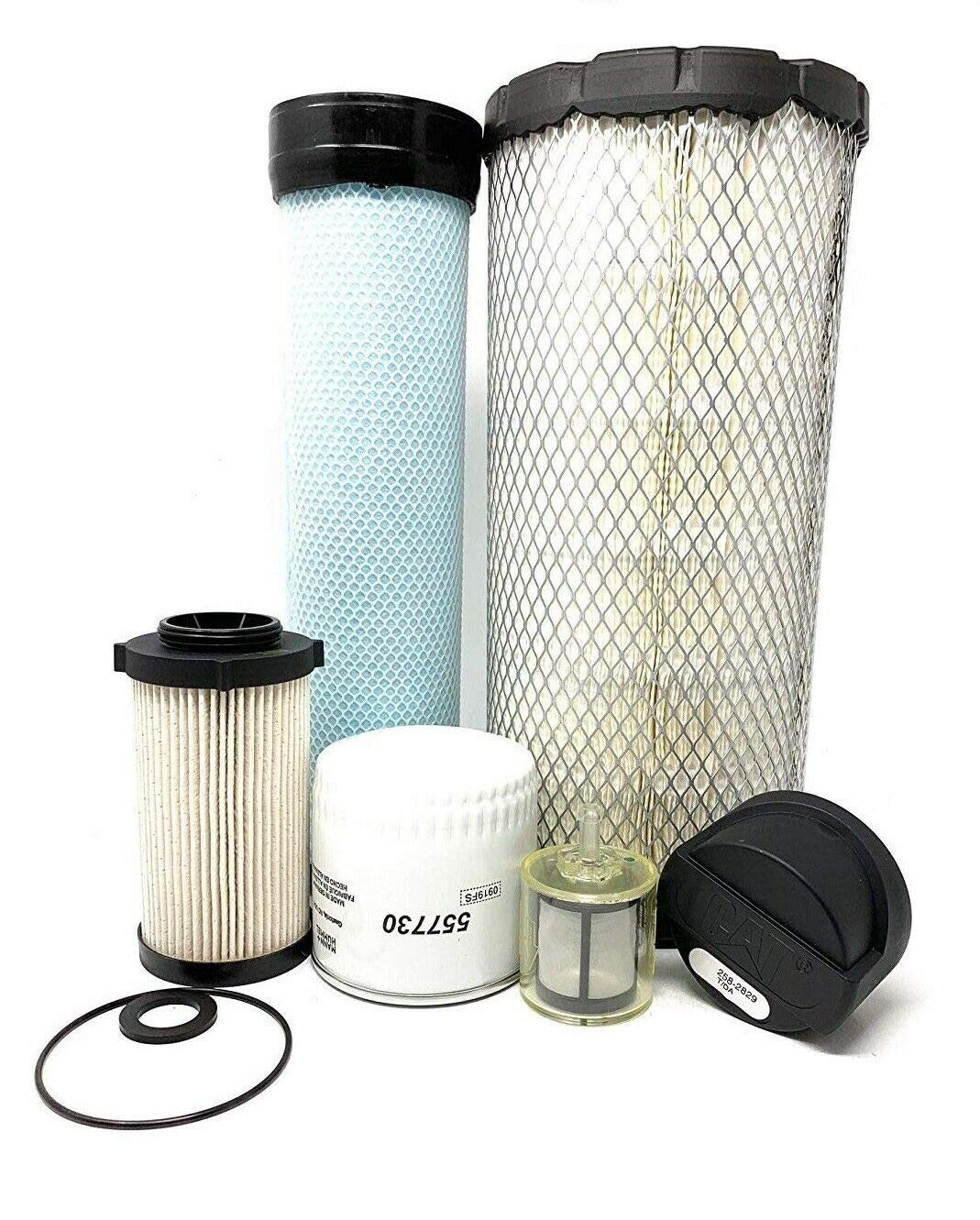 CFKIT 500 Hours Air Filter Kit - Compatible with CAT 236D 242D 246D 262D 272D Skid Steer Loaders - Heavy Duty Replacement Filters for Construction & Landscaping Equipment