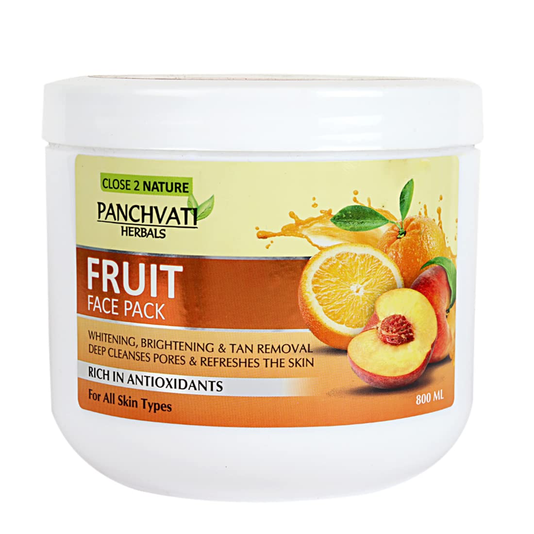 Panchvati Herbals Regular Fruit Face Pack for Glowing Skin - 800ml | Natural Skin Brightening & Radiance Restoration | Perfect for Daily Skincare Routine & Spa Treatments