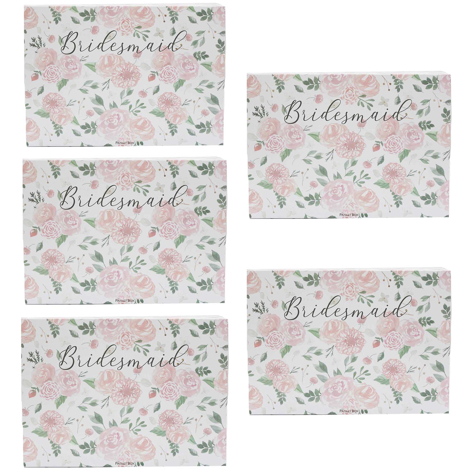 Will You Be My Bridesmaid Proposal Box Set of 5 - Perfect for Wedding Party Invitations, Bridal Shower Gifts & Bachelorette Party Favors