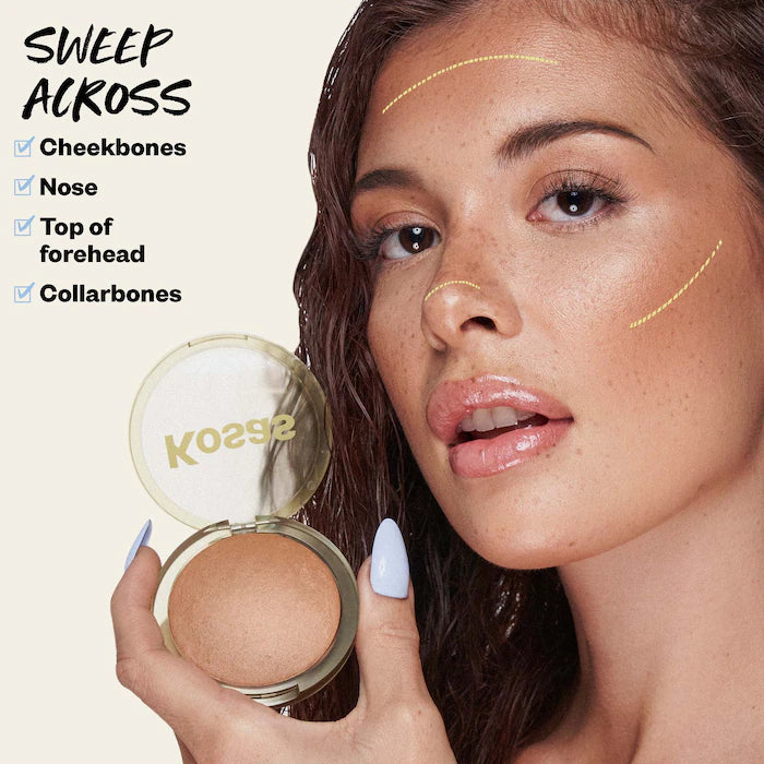 KOSAS Baked Bronzer - Talc-Free, Glowy Warmth for a Sun-Kissed Look | Perfect for Everyday Wear & Natural Makeup Looks