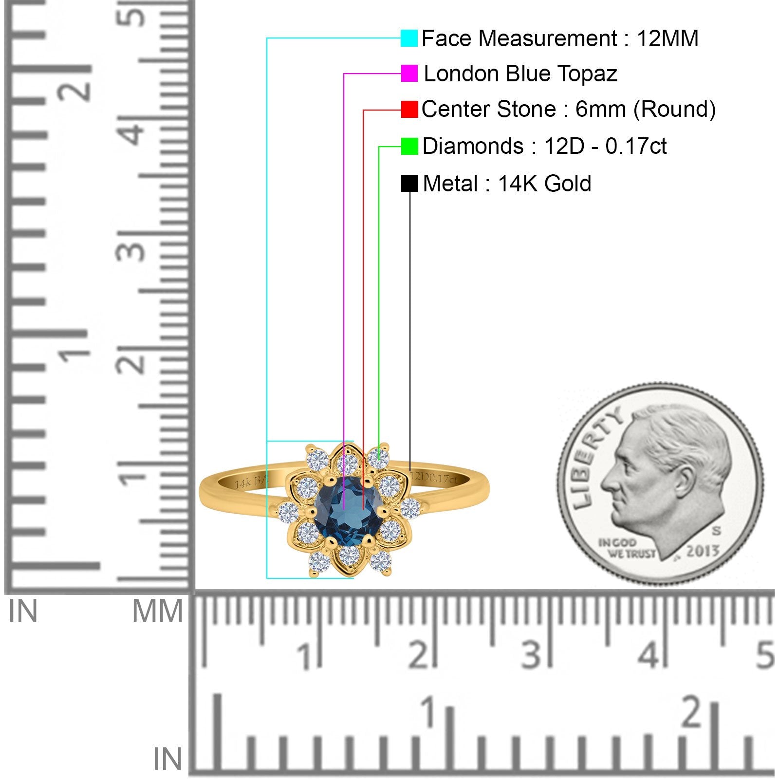 14K Gold 1.01ct Round 6mm G SI Art Deco Diamond Engagement Ring for Women - Perfect Wedding Band, Anniversary Gift & Bridal Jewelry (Ideal for Proposals, Vow Renewals & Special Occasions)
