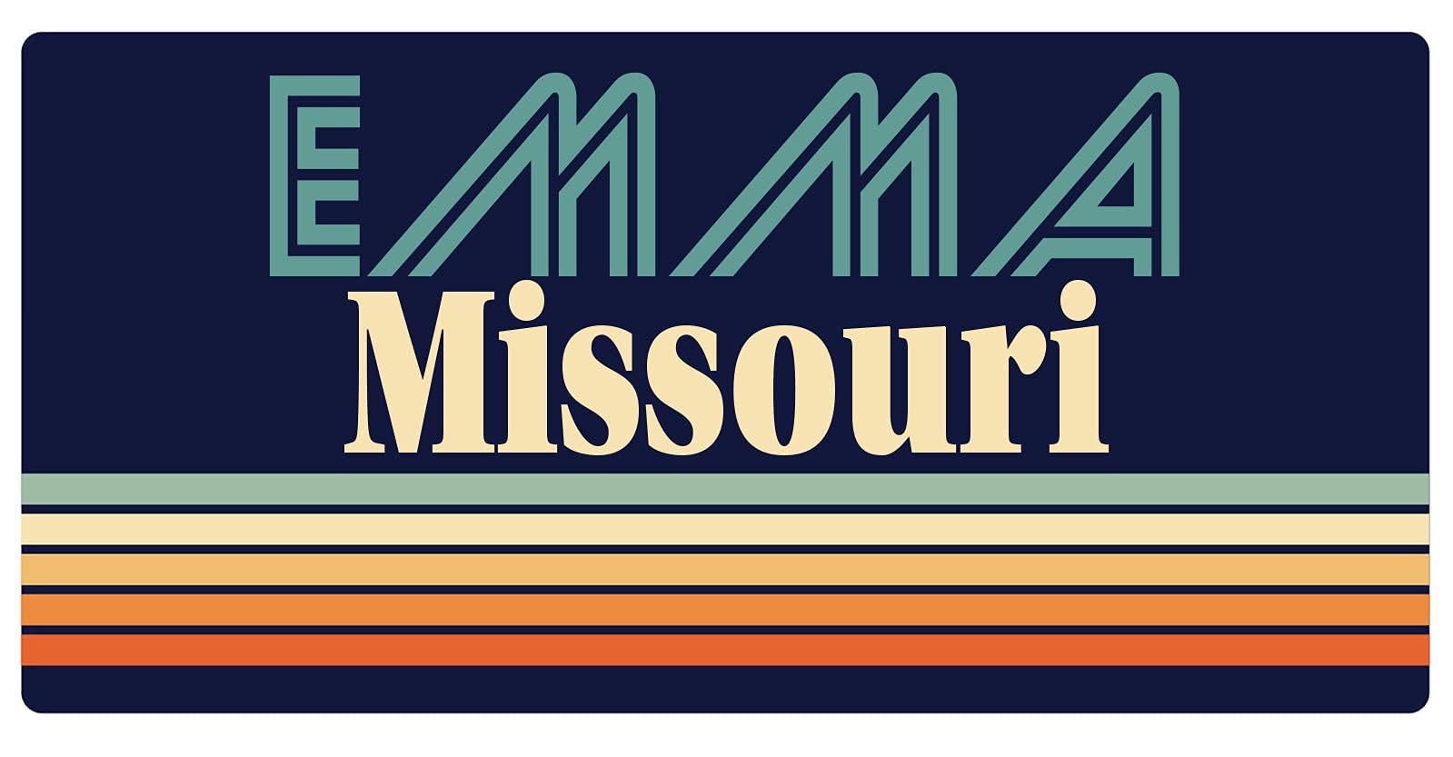 Emma Missouri 5 x 2.5-Inch Retro Fridge Magnet - Vintage Style Decorative Magnet for Refrigerators, Lockers & Metal Surfaces - Perfect for Kitchens, Offices & Dorm Rooms