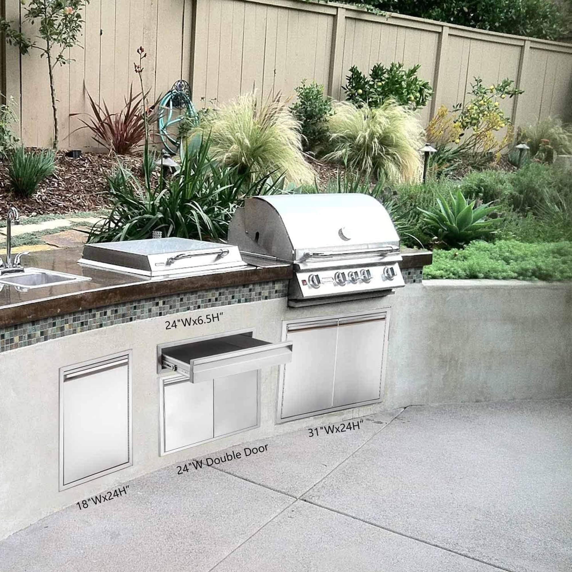 Stainless Steel Outdoor Kitchen Drawers 24