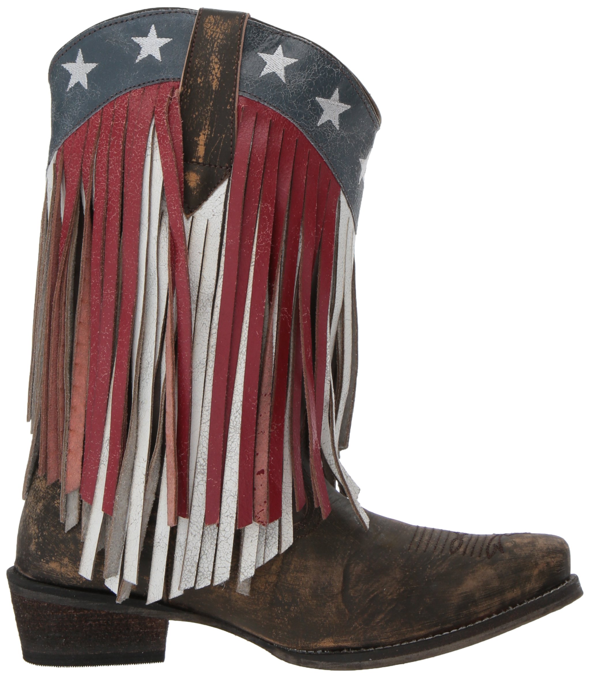 ROPER Women's American Beauty Fringe Western Boots - Cowgirl Ankle Booties for Country Line Dancing & Rodeo Events