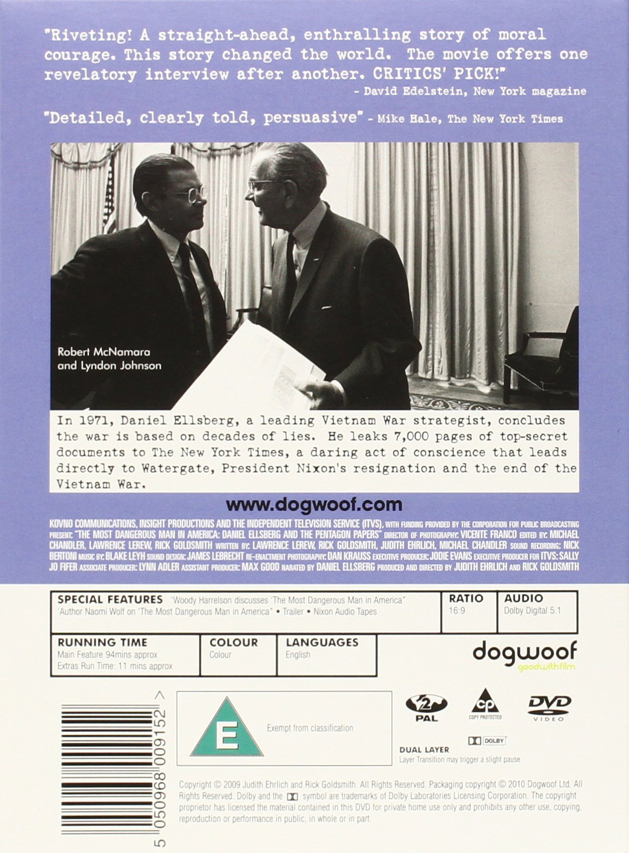 The Most Dangerous Man in America DVD - Award-Winning 2009 Documentary Film | Perfect for History Buffs & Political Enthusiasts
