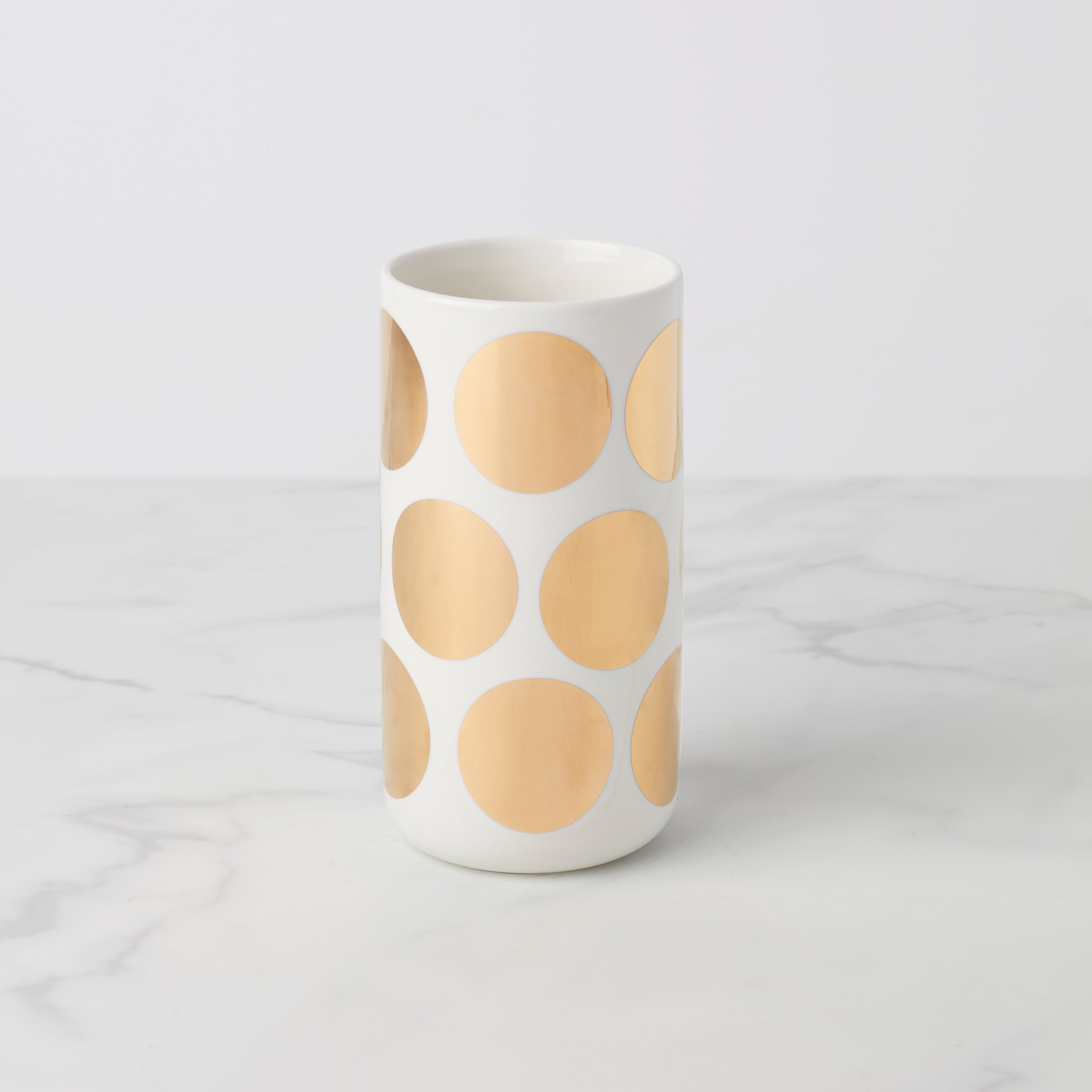 On The Dot Tall Gold Dot Vase - Elegant Floral Centerpiece for Weddings, Home Decor & Gift Giving