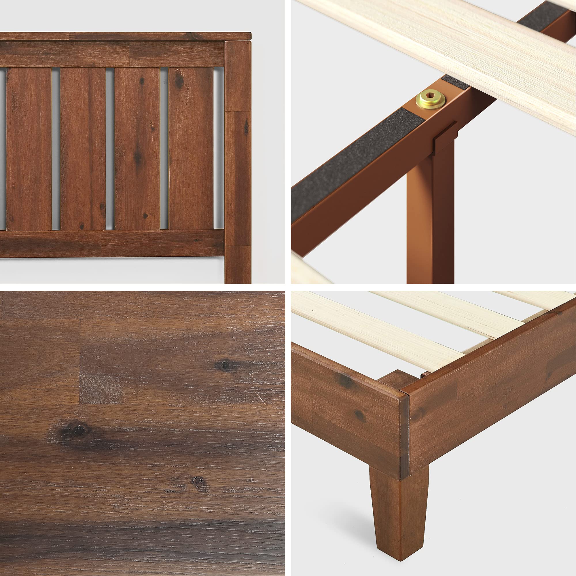 ZINUS Vivek Deluxe Wood Platform Bed Frame with Headboard | Solid Wood Slat Support | No Box Spring Required | Easy Assembly | King Size Bed | Perfect for Master Bedroom, Guest Room & Modern Home Decor