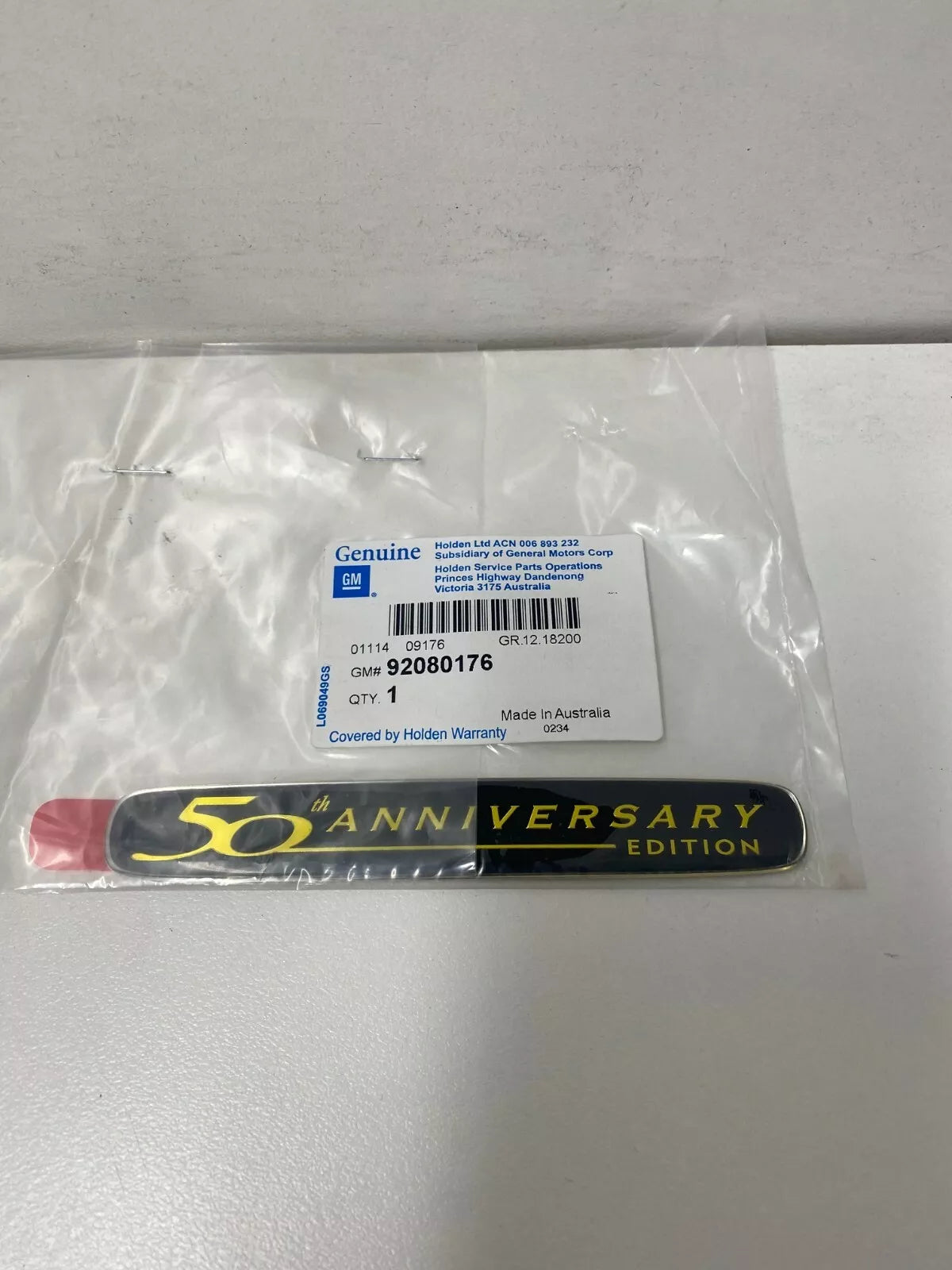 Holden Genuine VT Commodore 50th Anniversary Edition Badge - Commemorative Emblem for Classic Car Enthusiasts - Perfect for Vehicle Restoration, Car Shows & Collector Displays