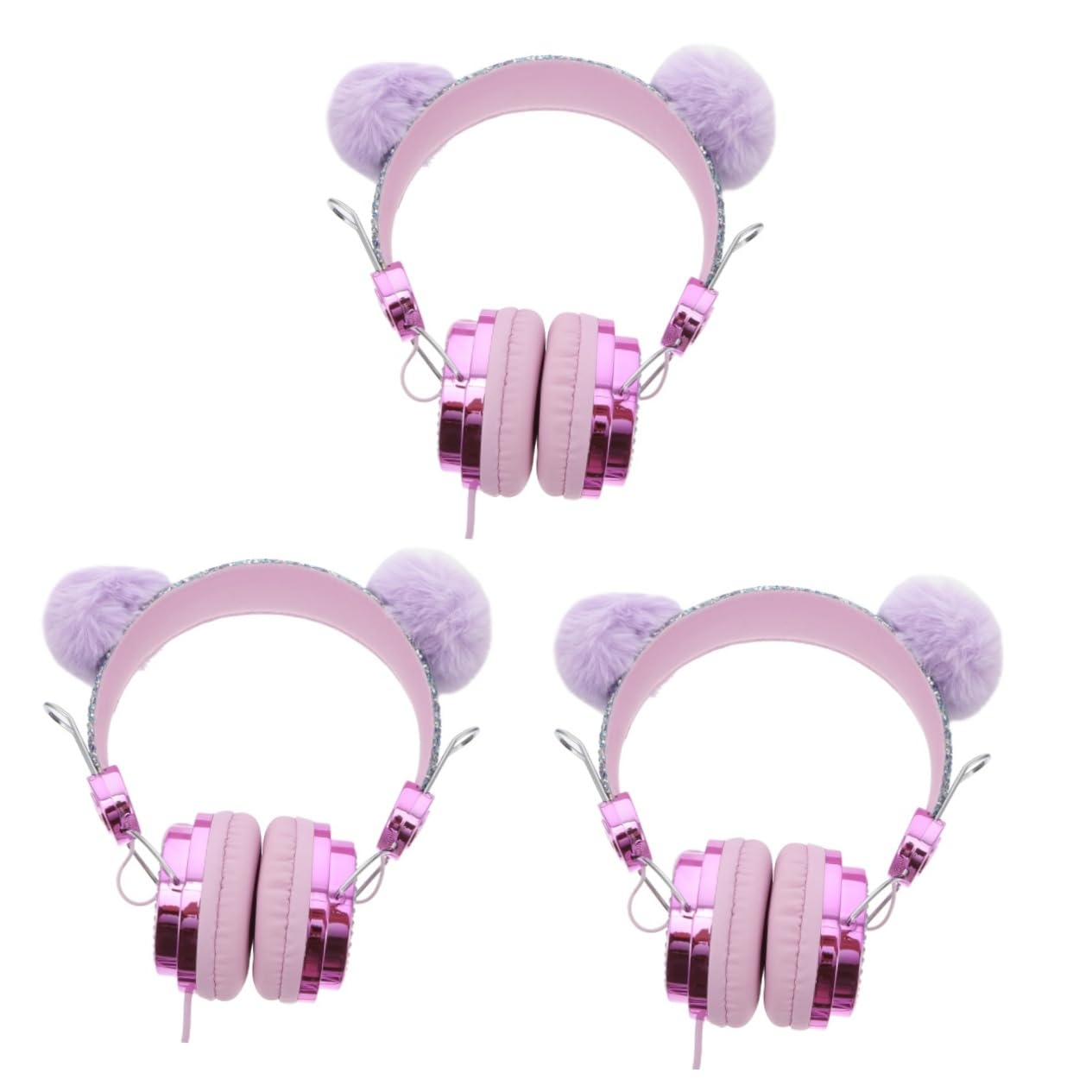 HOMSFOU Cat Ear Headphones with Mic - 3 Pack Unicorn Studio Monitor Headsets, Over-Ear Wired Gaming Headset for Girls & Kids, ABS Material - Perfect for Gaming, Streaming & Online Classes