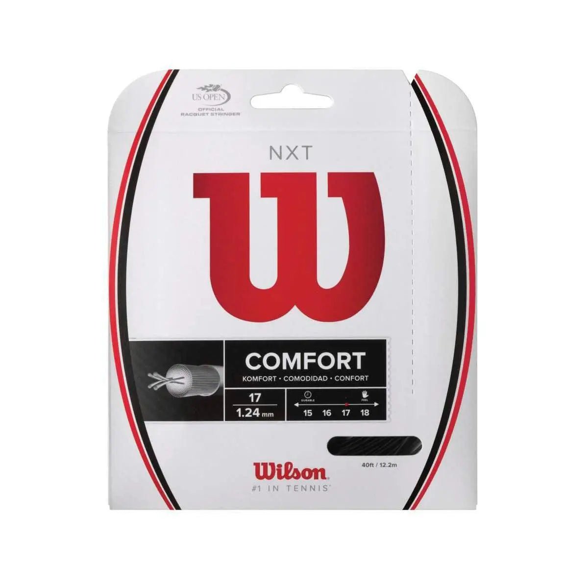 Wilson NXT 17 Tennis String Set - Premium Black Tennis Strings for Enhanced Performance | Perfect for Competitive Play & Training Sessions