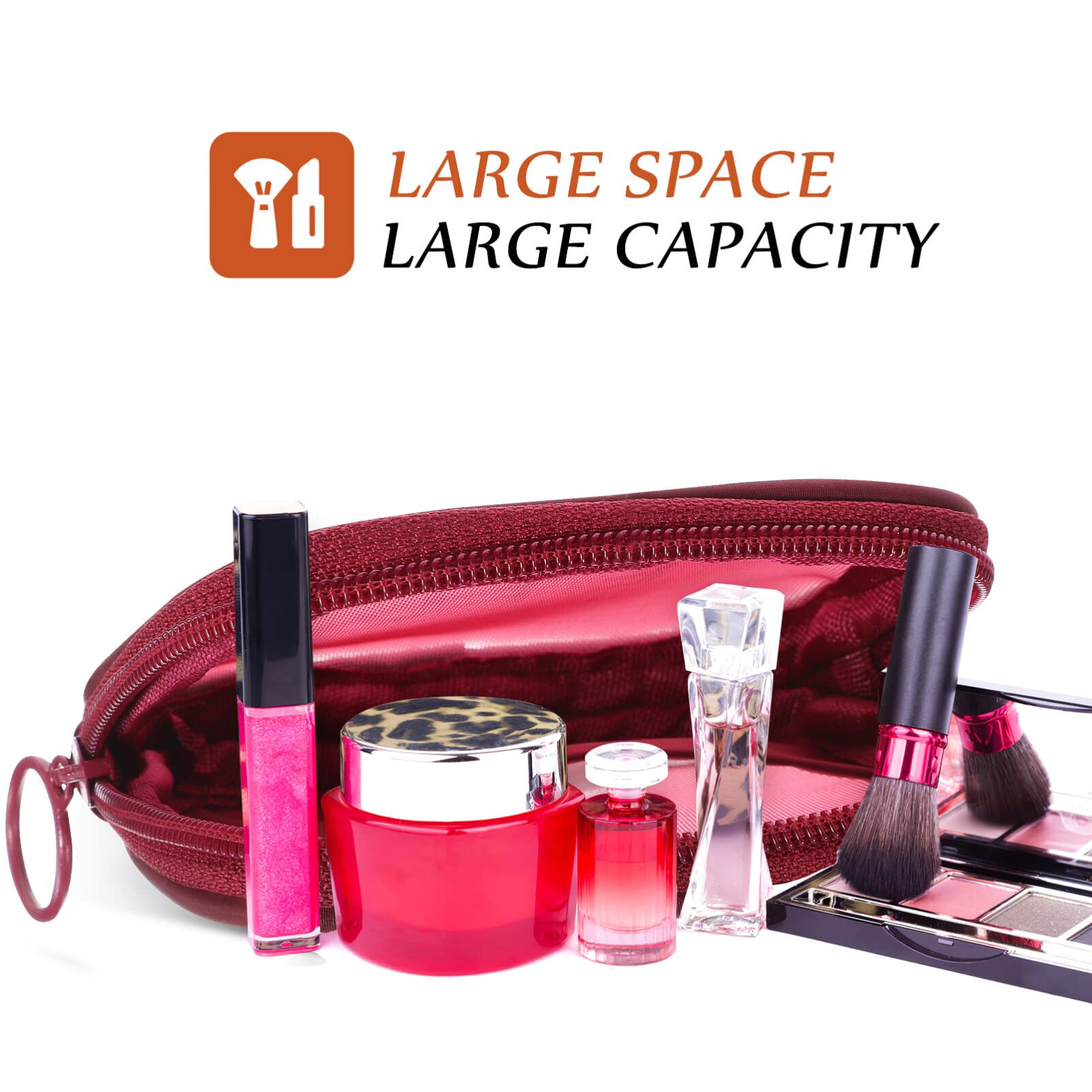 EXCLUZO 5-Piece Mesh Makeup Organizer Set - Breathable Travel Toiletry Bags with Zipper, Portable Cosmetic Storage Pouches for Women - Perfect for Home, Office, Gym & Vacation Essentials Organization