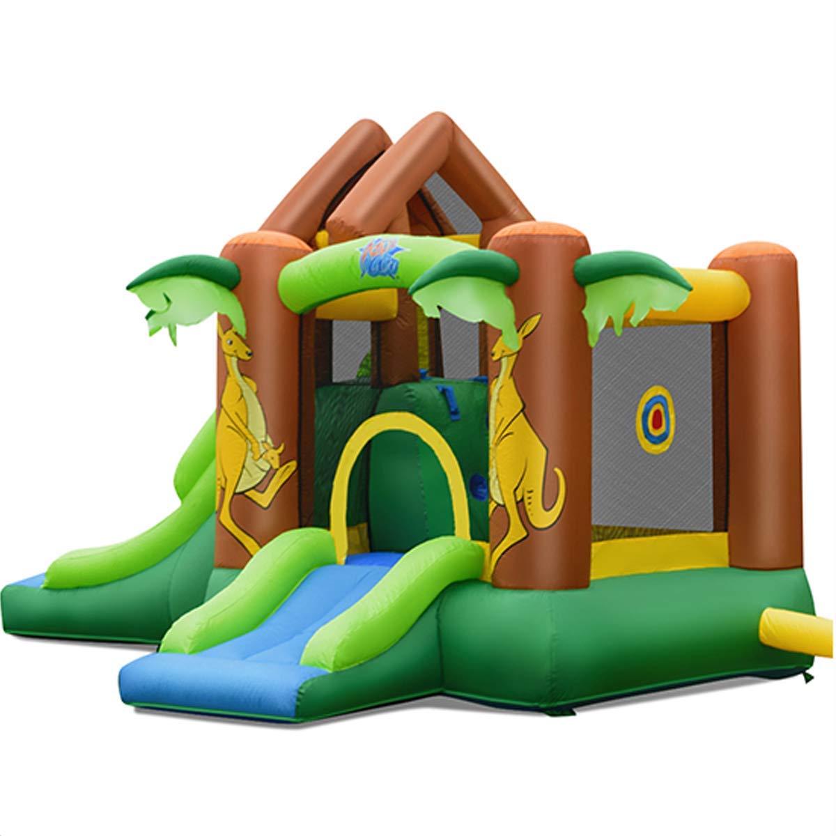 **WATERJOY Inflatable Bounce House with 740 Blower - Kids Slide, Jumping Castle, Basketball Rim & Football Area - Indoor & Outdoor Play for Birthday Parties, Backyard Fun & Family Gatherings**