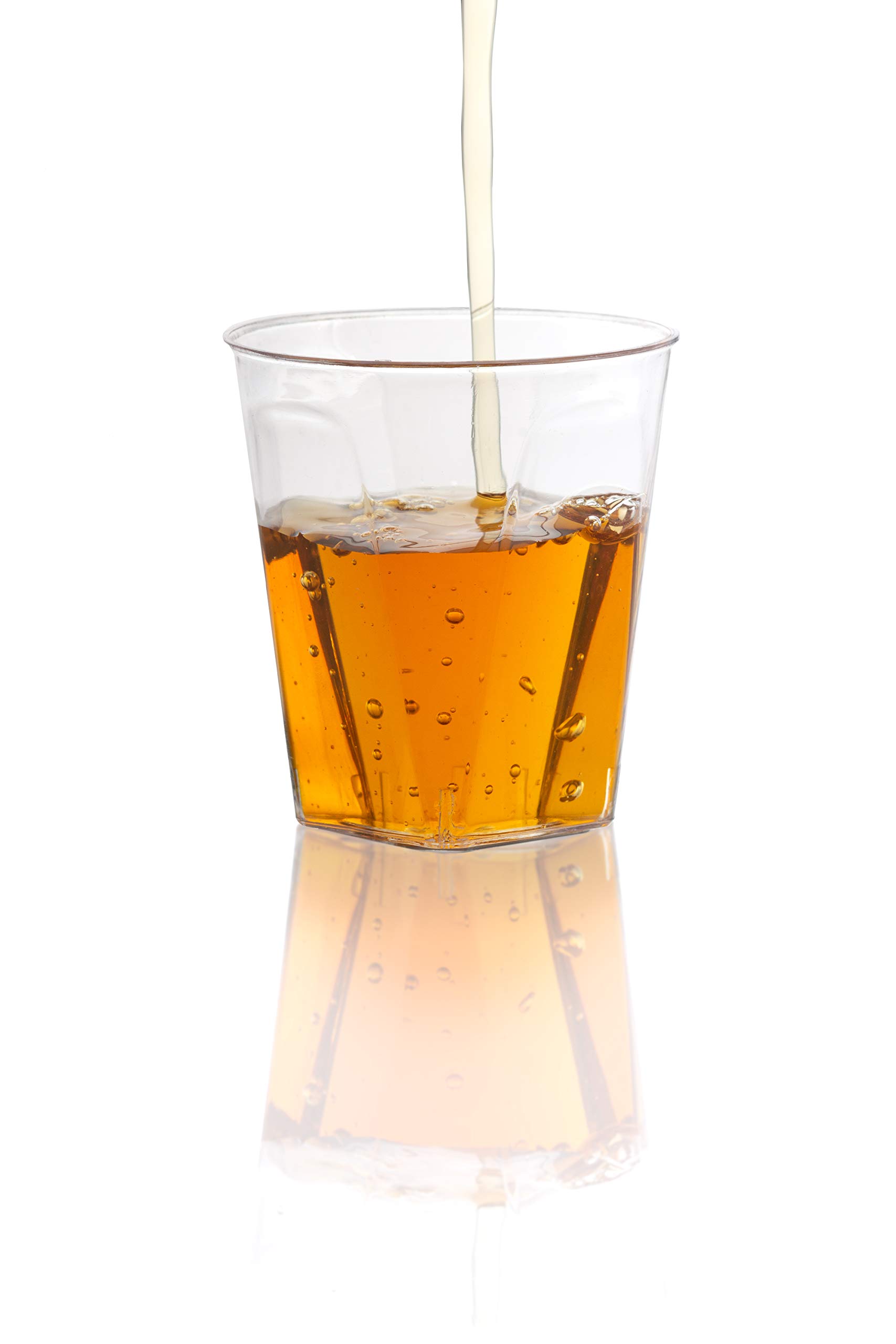 Premium 2 Oz. Disposable Plastic Shot Glasses with Square Bottom - Pack of 20 - Perfect for Parties, Bars, and Cocktail Events - Crown Display Brand