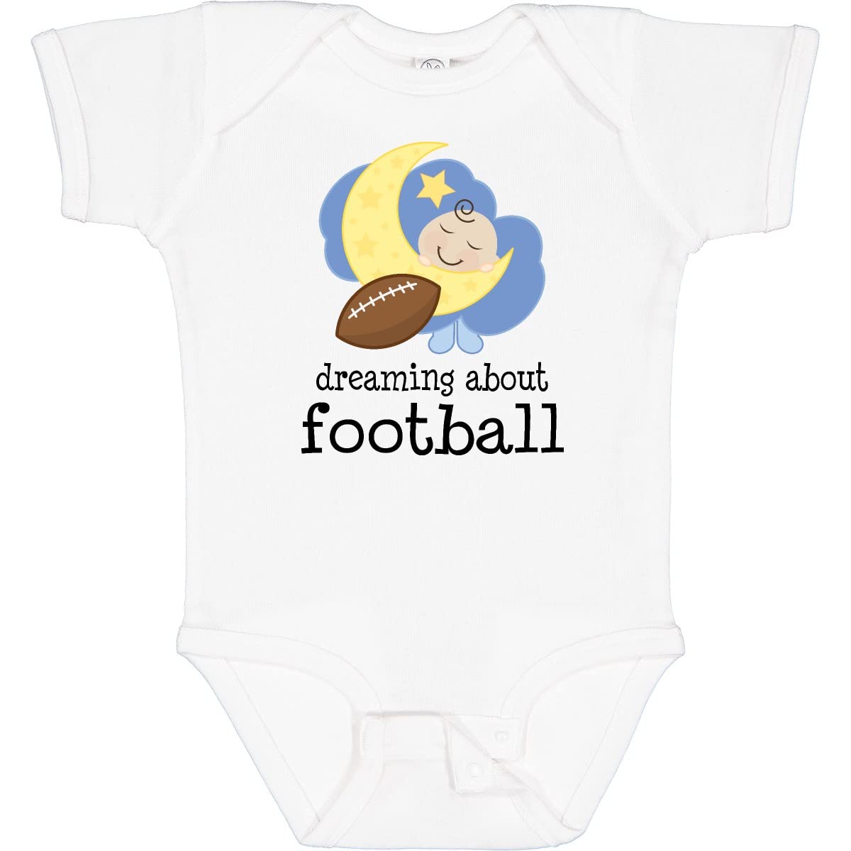 Inktastic Dreaming About Football Baby Bodysuit - Cute Football-Themed Onesie for Newborns & Infants - Perfect Gift for Football Fan Parents & Game Day Outfits