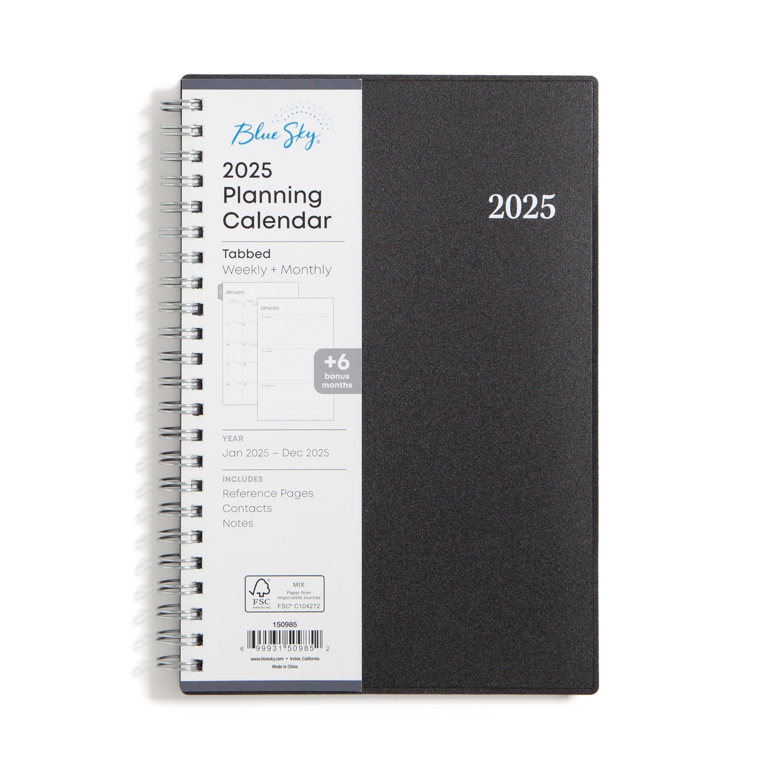 Blue Sky 2025 Weekly & Monthly Planner Calendar | Jan 2025-Dec 2025 | 5x8 Inch Flexible Cover | Laminated Tabs & Wirebound | Perfect for Business Professionals, Students & Office Organization