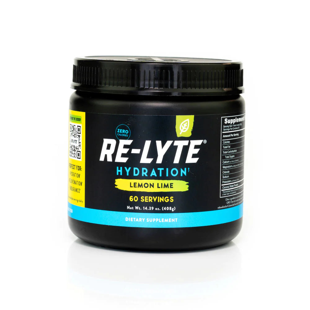 Re Lyte® Hydration Powder - Lemon Lime Flavor (60 Servings Jar) | Electrolyte Supplement for Rapid Hydration, Workout Recovery & Daily Wellness | Perfect for Athletes, Fitness Enthusiasts & Active Lifestyles
