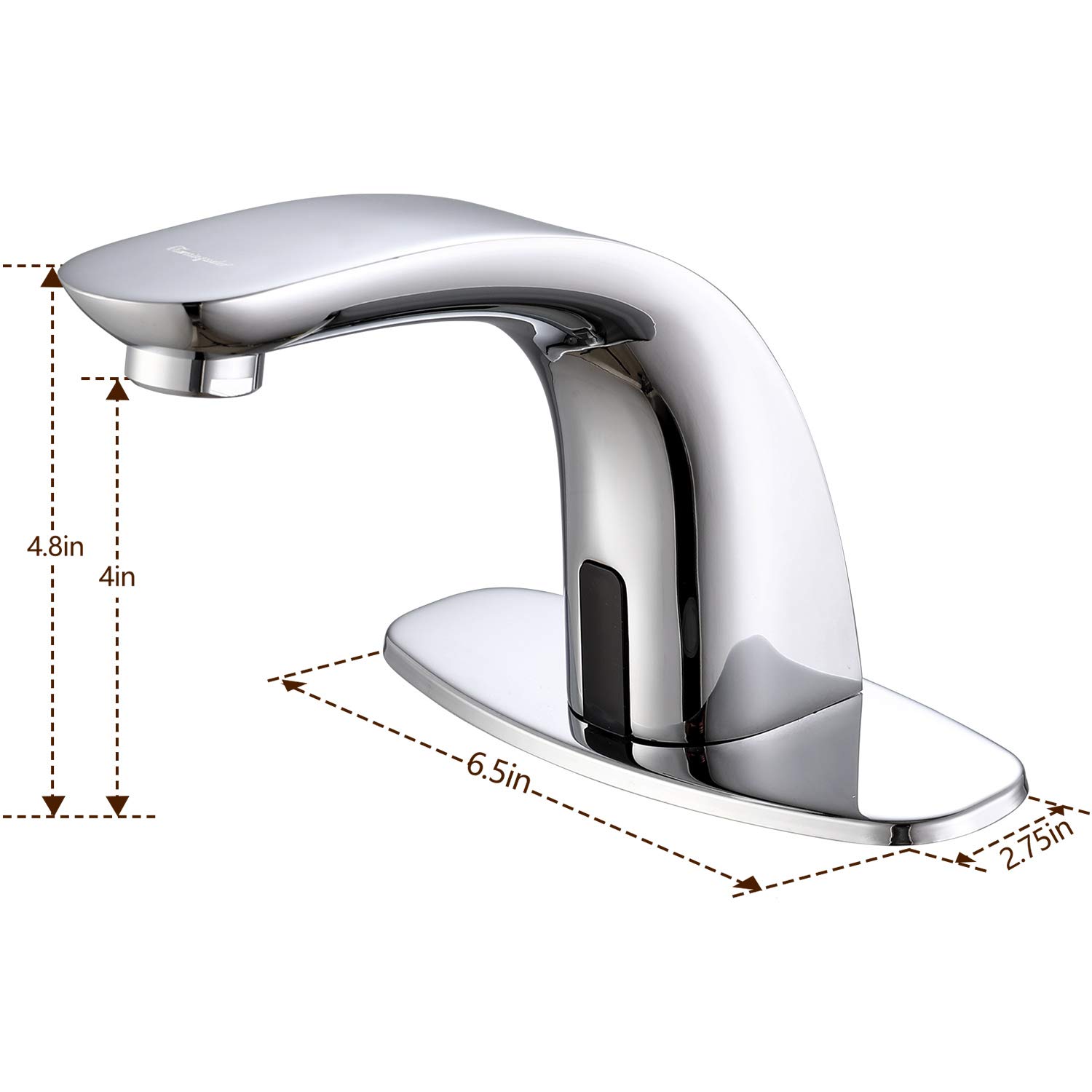 Charmingwater Touchless Bathroom Sink Faucet with Hole Cover Plate - Chrome Finish, Automatic Sensor Faucet for Modern Bathroom & Kitchen Sink, Water Saving & Hygienic Design for Home, Office, and Public Restrooms