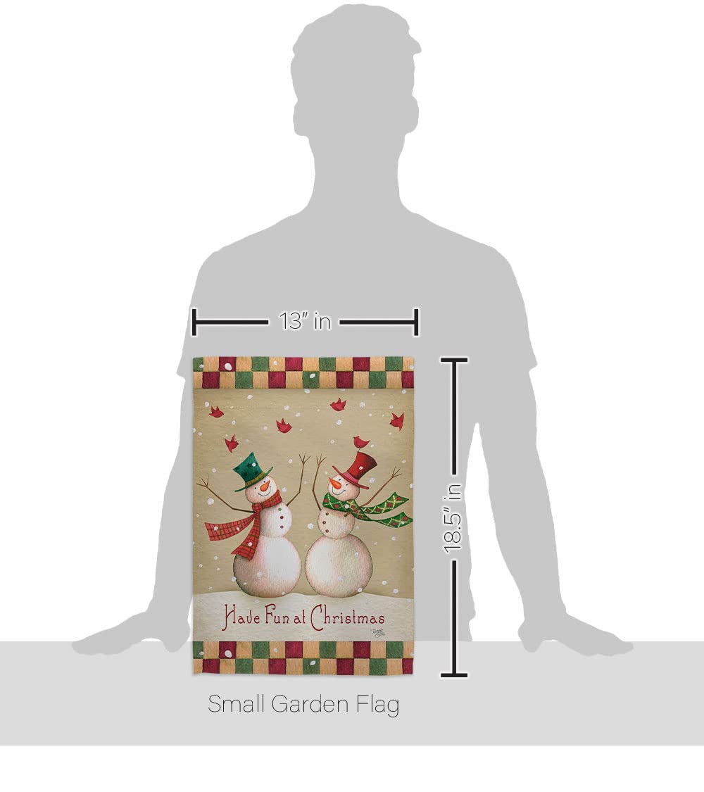 Winter Christmas Decorative Banner Pole & Garden Flag Set 13x18.5in - Holiday Yard Decor