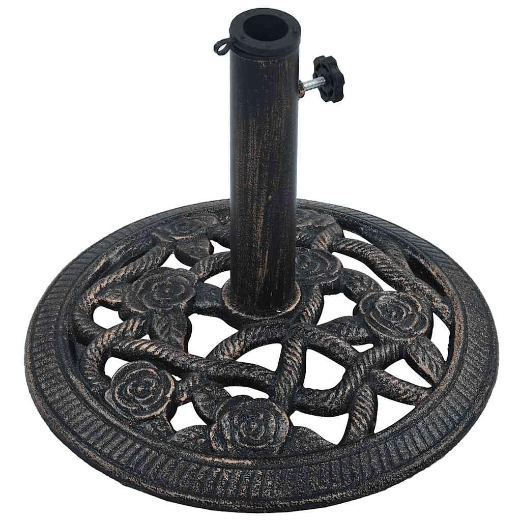 Heavy Duty Bronze Umbrella Base - 19.8 lb Cast Iron Weight for Patio, Garden & Outdoor Stability (15.7