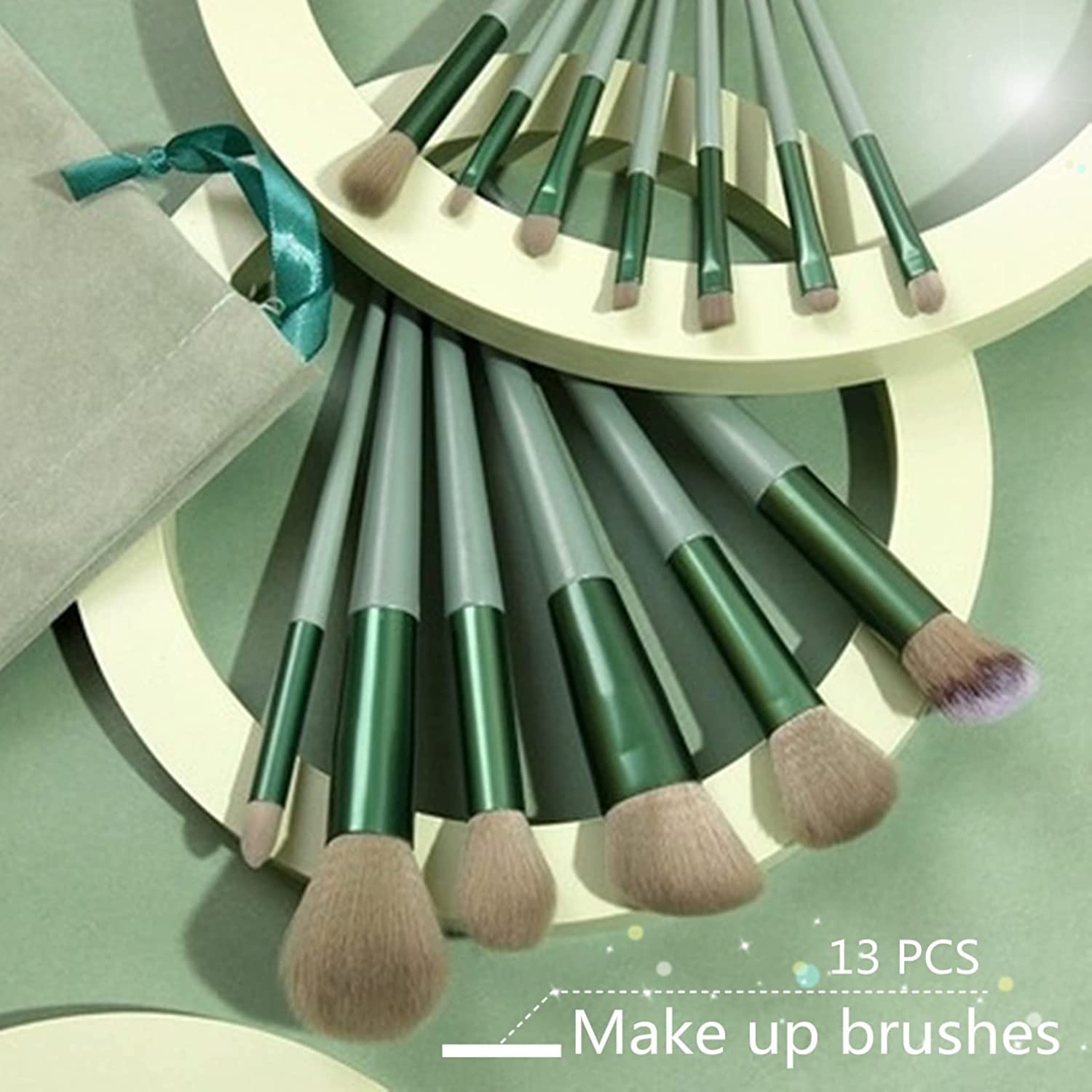 Premium 13-Piece Clefairy Makeup Brush Set - Synthetic Kabuki, Eyeshadow & Eyeliner Brushes for Blending, Powder & Blush | Travel-Friendly Cosmetic Brush Kit for Professional & Everyday Makeup Application