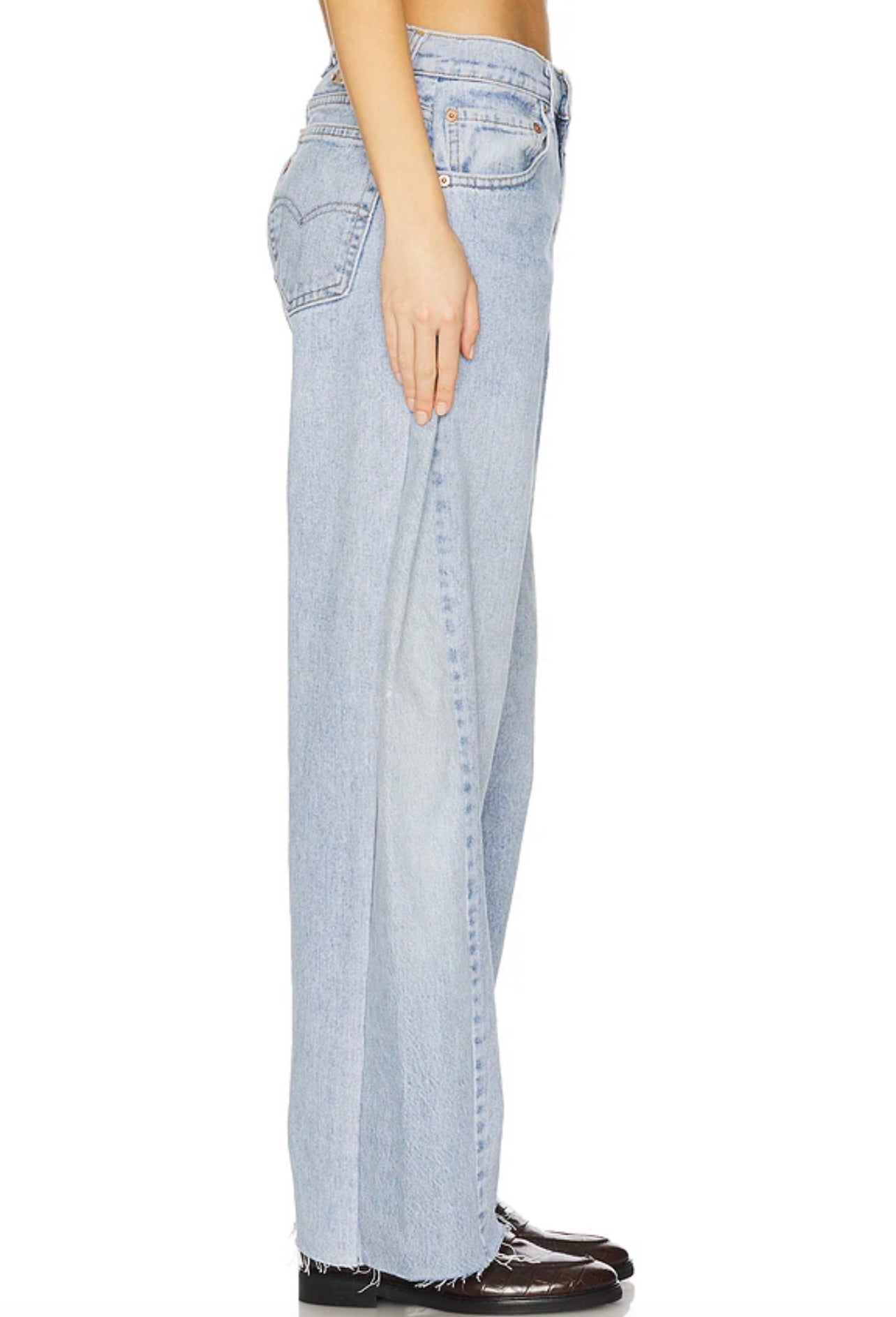 Aligrace Distressed Barrel Jeans with Custom Undone Hem - Trendy High Waist Denim Pants for Women | Perfect for Casual Outfits, Street Style & Vintage Looks