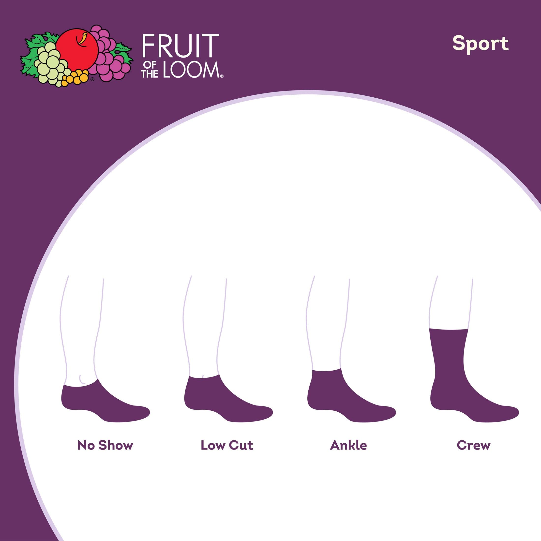 Fruit of the Loom Women's Cushioned Crew Socks 6-Pack - Soft Cotton Comfort Socks for Everyday Wear - Perfect for Work, Gym & Casual Outfits