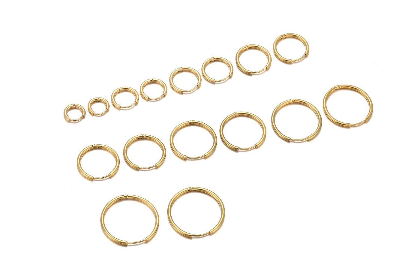 8 Pairs Stainless Steel Huggie Hoop Earrings 6-20mm - Hypoallergenic Hinged Sleeper Earrings for Cartilage, Helix & Lobes - Trendy Hoop Earrings for Men & Women - Perfect for Everyday Wear, Gifts & Special Occasions