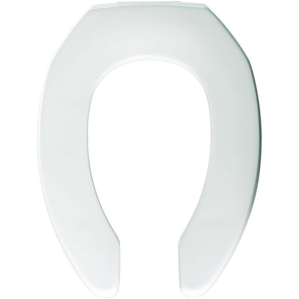 Bemis STA-TITE Elongated Open Front Toilet Seat - White (Model 861769) | Durable & Comfortable Toilet Seat for Home, Office & Public Restrooms