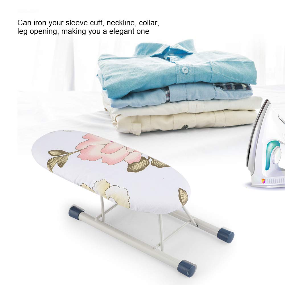 Fdit Foldable Mini Ironing Board for Home & Travel - Compact Space-Saving Design for Sleeves, Cuffs & Collars (Peony Pattern) | Perfect for Small Spaces, Apartments & On-the-Go Ironing Needs