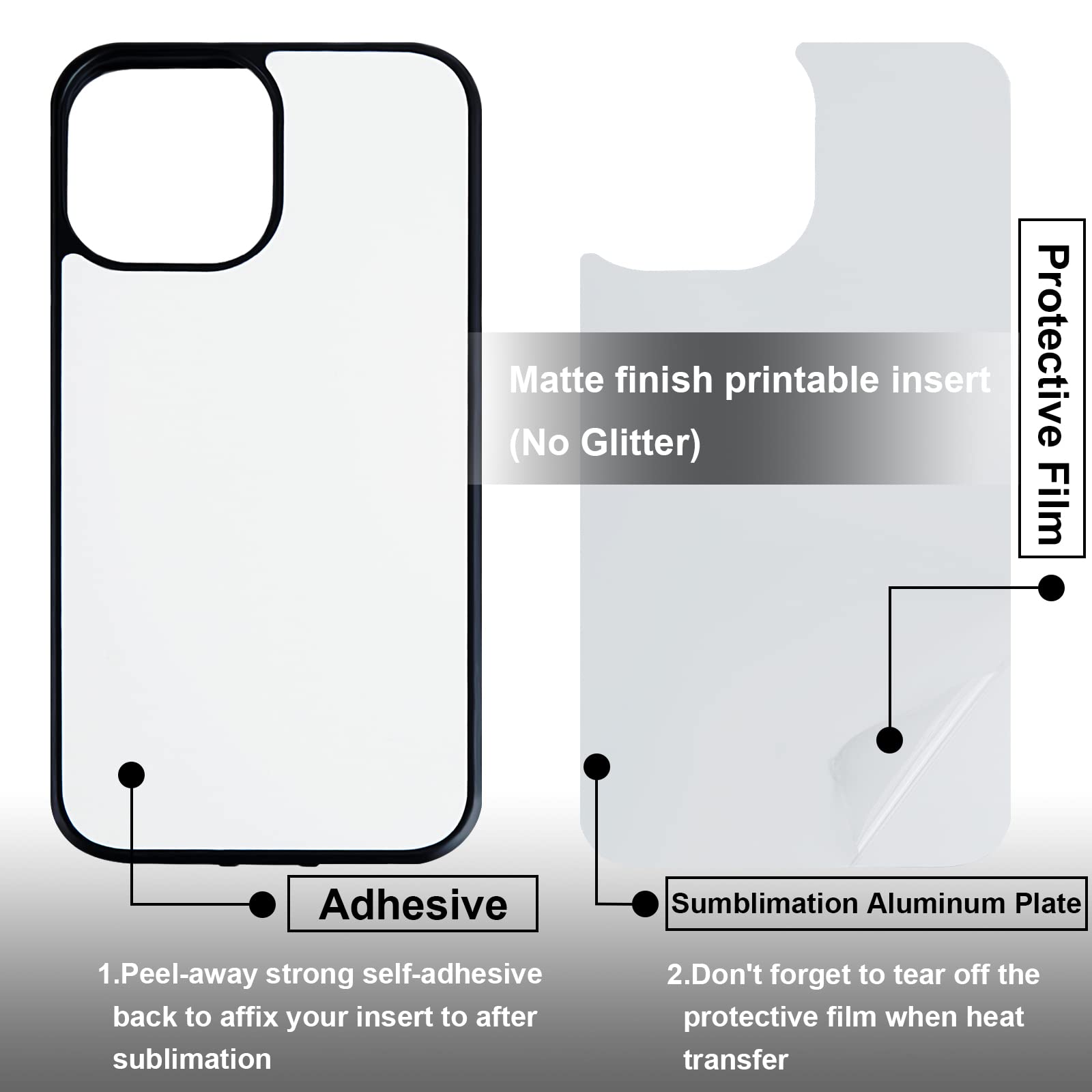 6-Piece Sublimation Blank Phone Case Set for iPhone 13 - DIY Printable Heat Press Rubber Protective Cover | Customizable Phone Accessories for Gifts, Personalization & Small Business