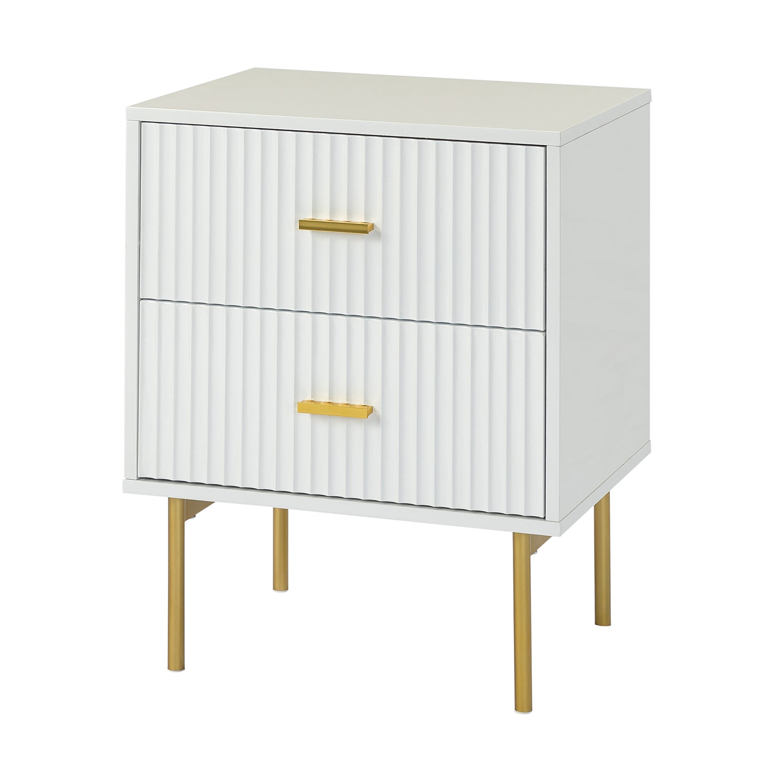 Modern Nightstand with Two Drawers - Nahuel Bedside Table with Optional Styles for Bedroom, Living Room & Guest Room - Sturdy Wooden End Table with Storage for Home Decor