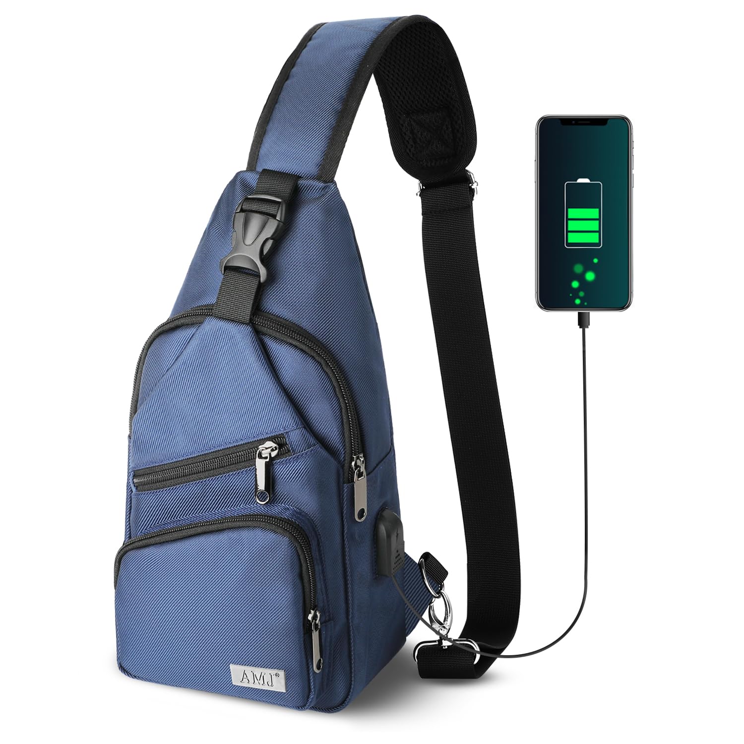 Men's & Women's Crossbody Sling Backpack with USB Charging Port - Lightweight Shoulder Bag for Hiking, Camping, Travel & Daily Use | Perfect for Outdoor Adventures, Commuting & College