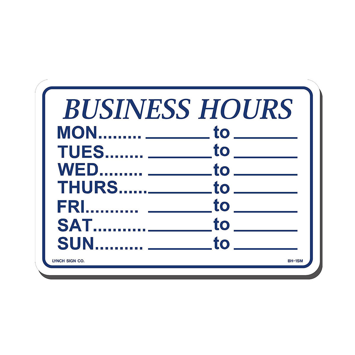 10 x 7 Business Hours Sign - Durable Acrylic Office Sign with Detailed Hours for Retail Stores, Restaurants & Businesses - Perfect for Storefronts, Doors & Reception Areas