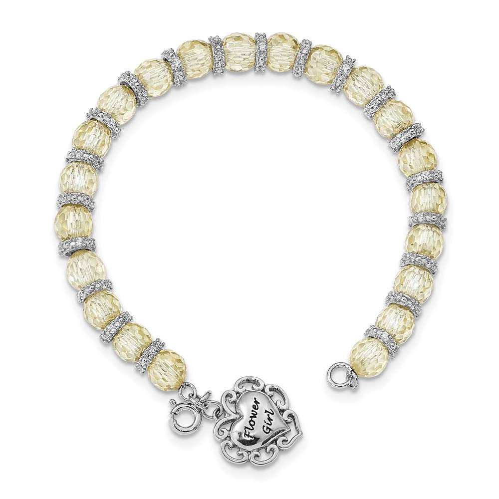 Ryan Jonathan Sterling Silver Cubic Zirconia Vintage Flower Bracelet for Women - 6