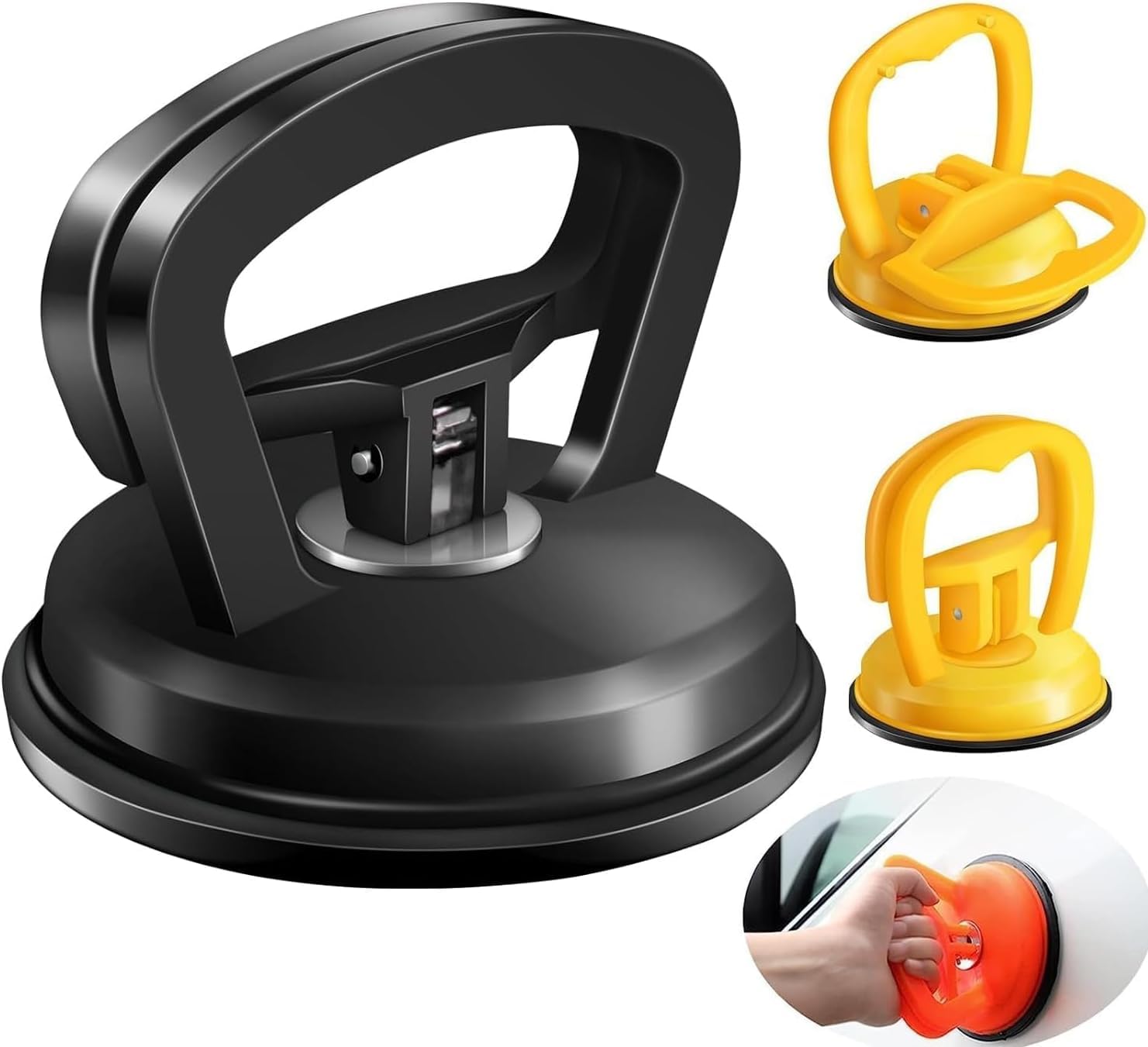 Powerful Car Dent Puller Kit - 3 Pack Suction Cup Dent Remover with Handle for Auto Body Repair, Windshield, Glass & Tile Fixing | Professional Dent Removal Tool for DIY Car Dent Repair at Home