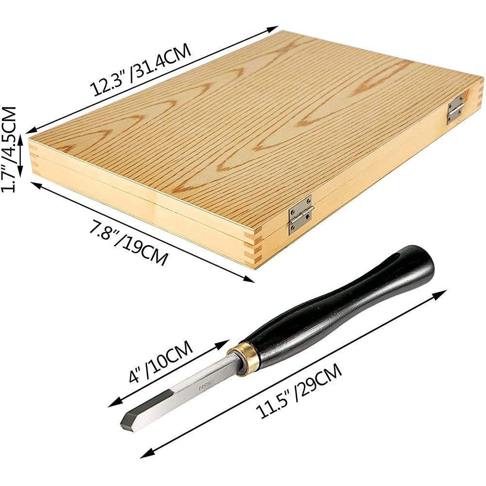 5-Piece Professional Wood Chisel Set - Lathe Chisels Kit with Rougher, Finisher & Detailer Tools for Wood Carving & Turning - Perfect for Beginners, Hobbyists & Professionals - Great for DIY Projects, Furniture Making & Woodworking Crafts