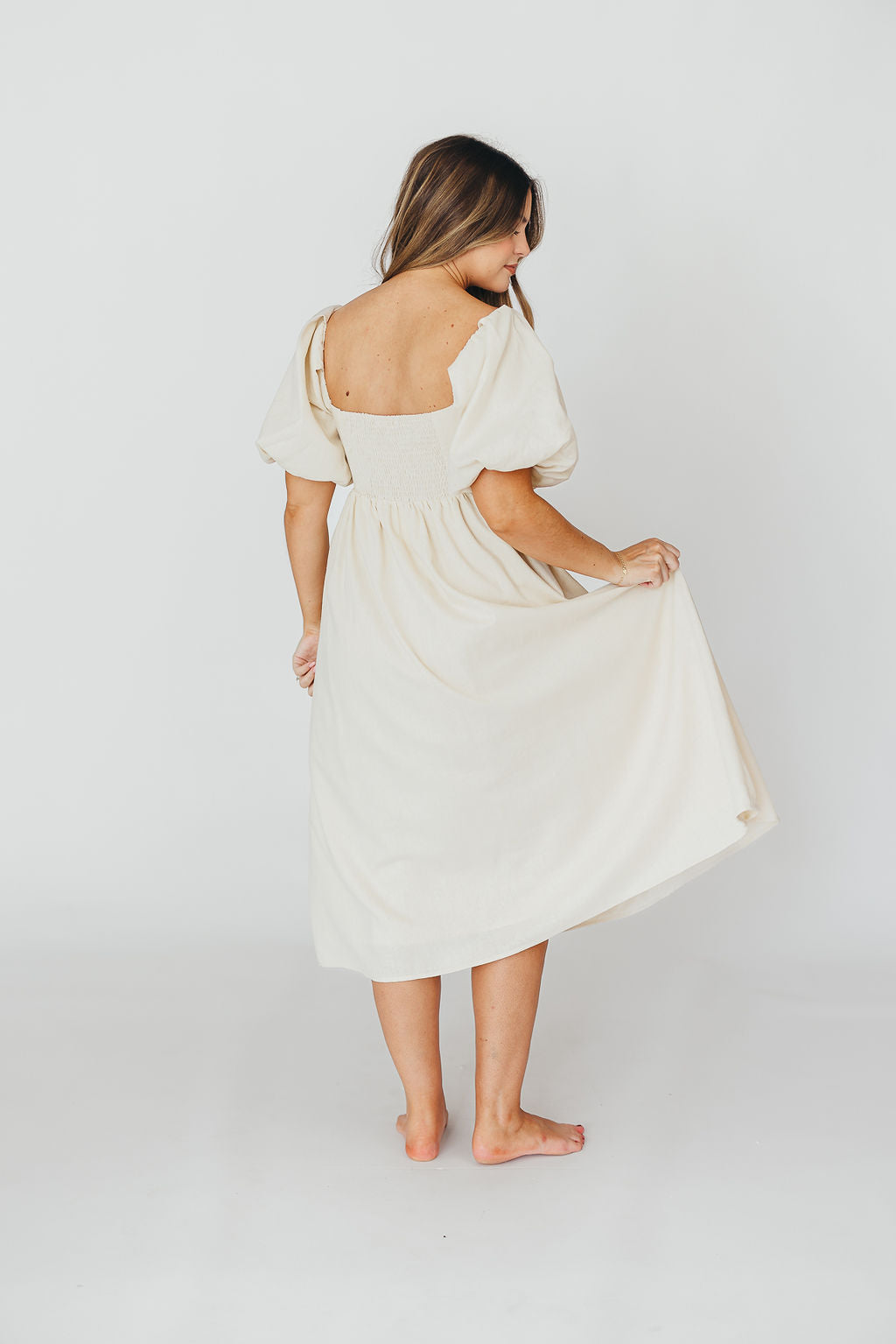 Hamilton Ivory Midi Dress - Bump Friendly Maternity Dress for Pregnancy & Nursing | Perfect for Weddings, Parties & Special Occasions