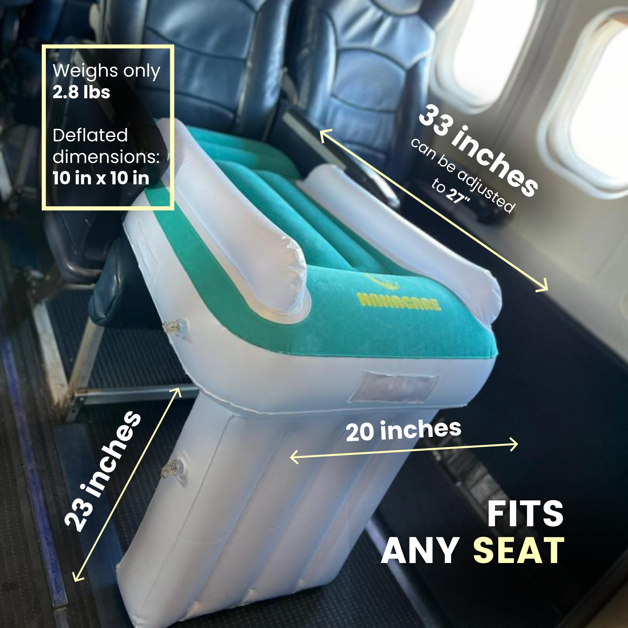 MAMACARE Inflatable Toddler Airplane Bed with Bumpers, Pump & Travel Bag - Portable Kids Travel Bed for Airplane, Car & Home - Perfect Gift for Flying Toddlers & Comfortable Sleep On-The-Go