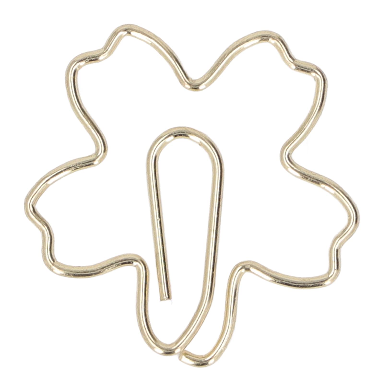 100pcs Gold Flower Shaped Paper Clips - Cute Office & School Stationery Supplies with Storage Box - Perfect for Organizing Documents, Notes, Crafts, and DIY Projects at Home or Office