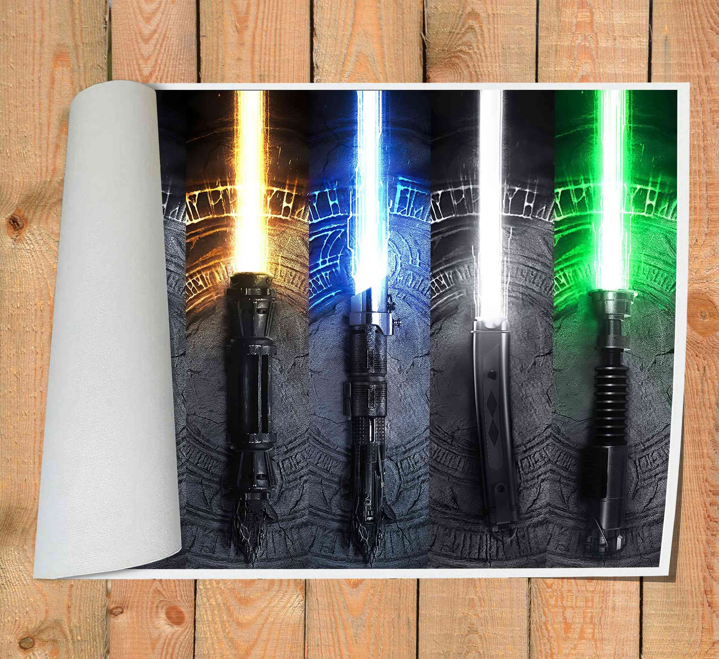 Star Wars Lightsaber Posters - Waterproof Canvas Wall Art for Bedroom, Living Room & Bathroom Decor - 16x24 Inch Unframed Print - Perfect for Home Theater, Game Room & Star Wars Fan Gifts
