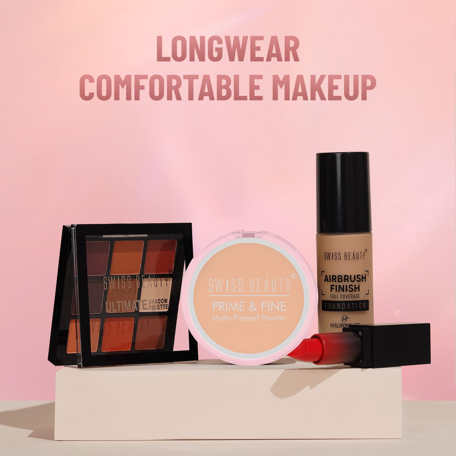 Swiss Beauty Prime & Fine Matte Pressed Powder - Oil Control & Long Lasting Makeup for All Skin Types, Natural Beige Shade, 8g | Perfect for Daily Wear, Touch-Ups & Flawless Finish