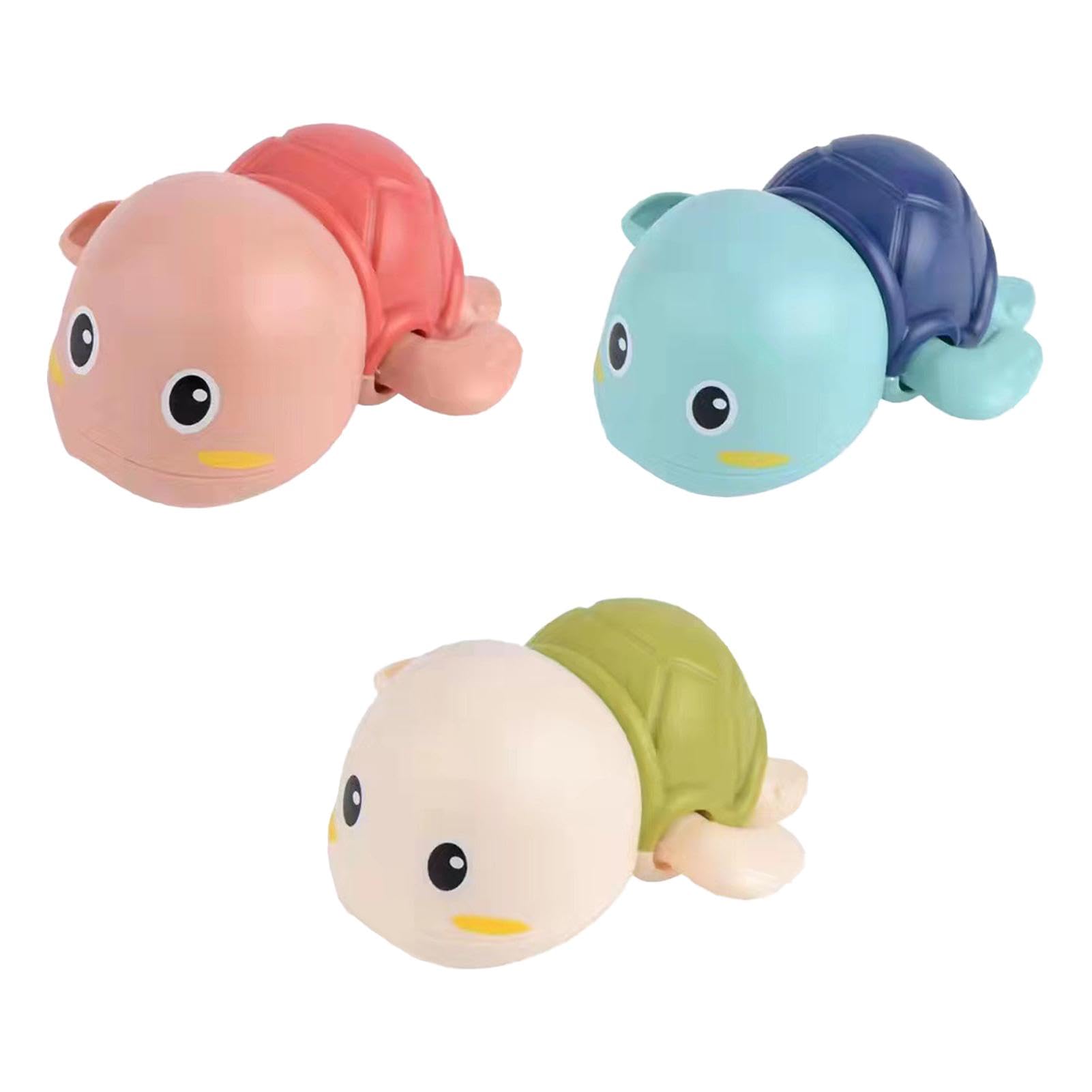 3-Piece Wind-Up Mechanical Turtle Bath Toy Set | Cute Floating Animal Water Toys for Babies & Kids | Fun Bath Time Play for Toddlers & Infants