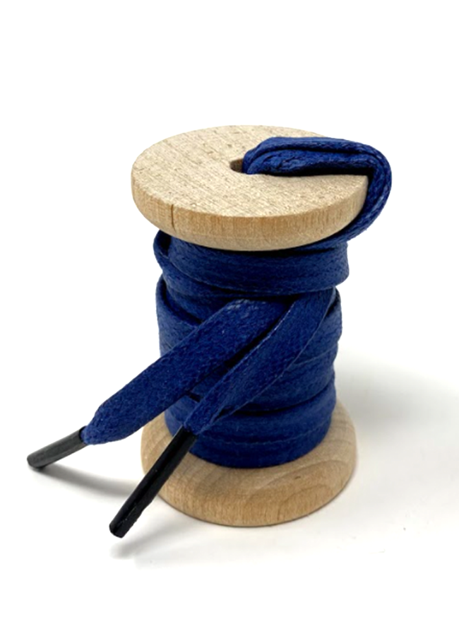 Premium Solid Navy Glazed Sneaker Laces - Durable Waxed Shoelaces for Men & Women - Perfect for Running Shoes, Casual Sneakers & Athletic Footwear