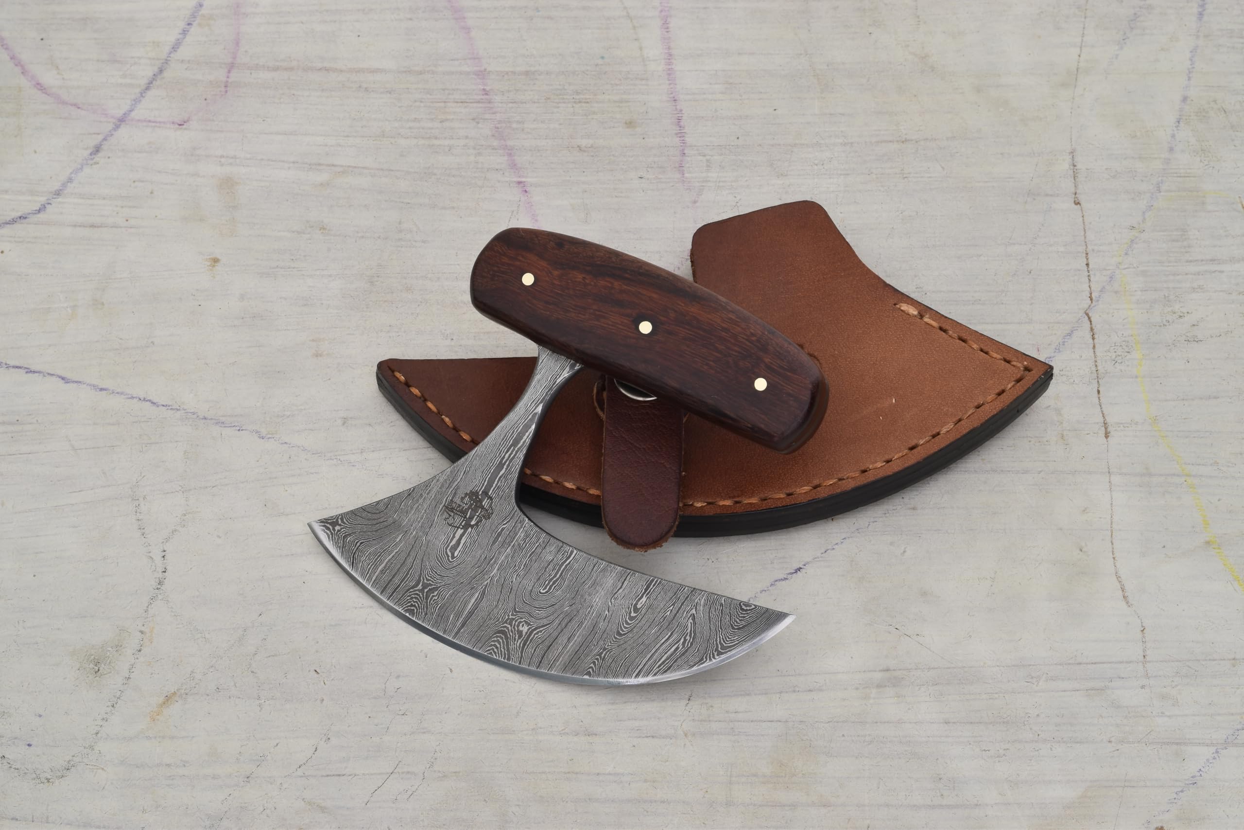 Premium Ulu Knife - Handcrafted Alaska Utility Knife for Chopping, Slicing & Dicing - Perfect for Kitchen, Camping & Outdoor Cooking (Model 3145)