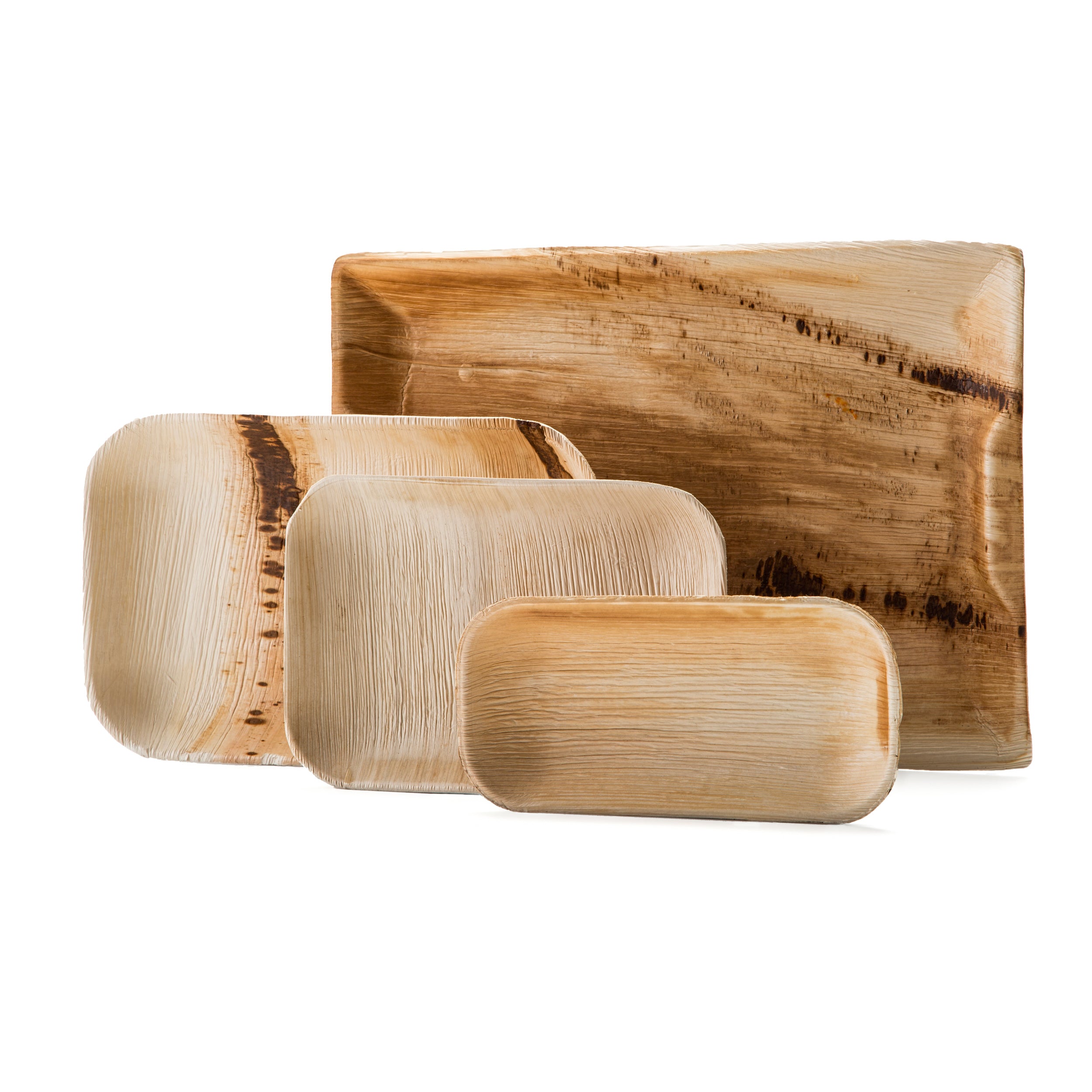 Tree Choice 7x11 Inch Eco-Friendly Palm Leaf Catering Trays - 100 Count Disposable Plates for Parties, Weddings & Events - Biodegradable Serving Trays for Appetizers, Desserts & Finger Foods