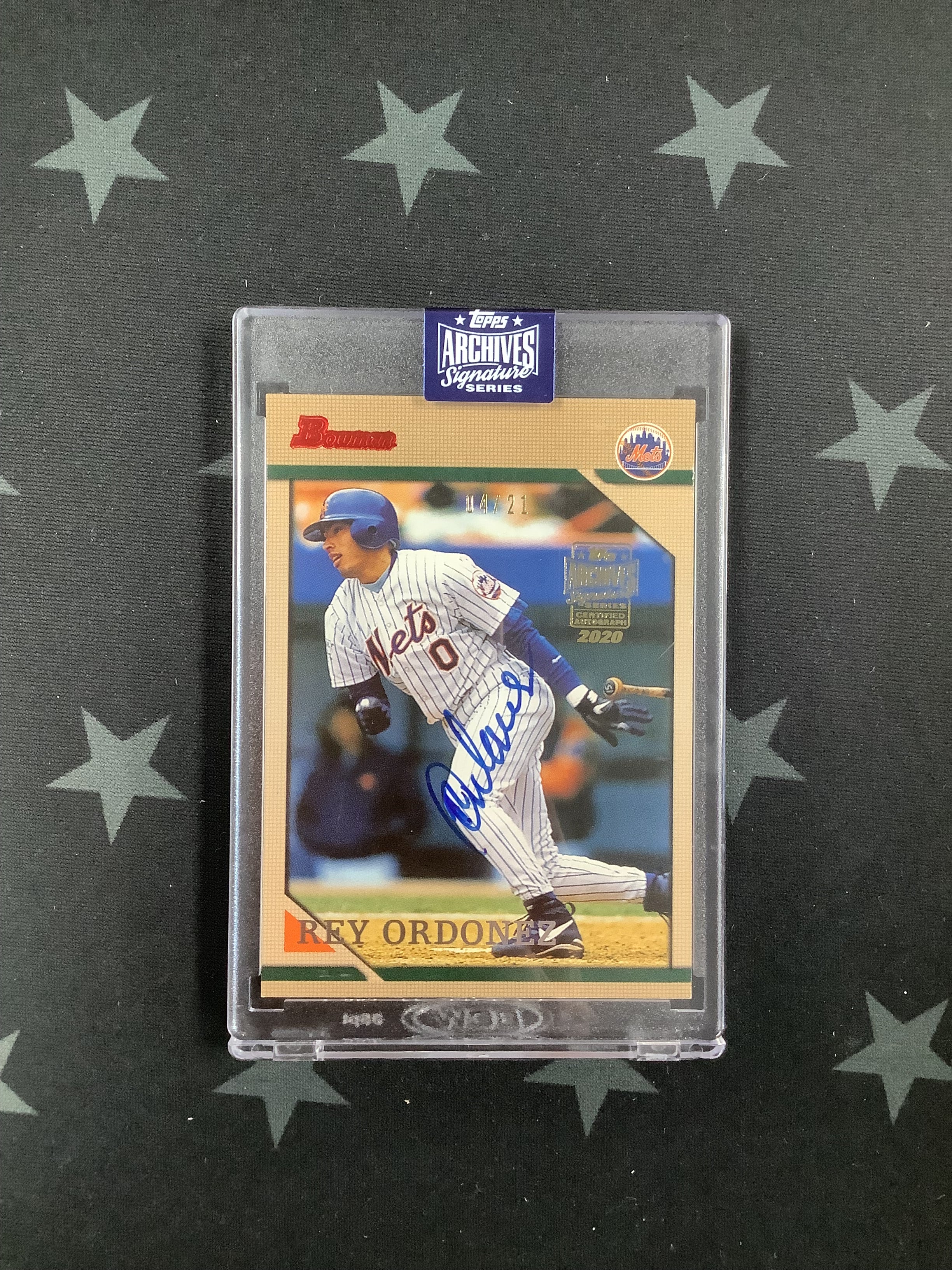 2020 Topps Archives Retired Signature Series Rey Ordonez #349/21 - Rare Baseball Card for Collectors & Fans - Perfect for Display, Trading & Memorabilia Collections
